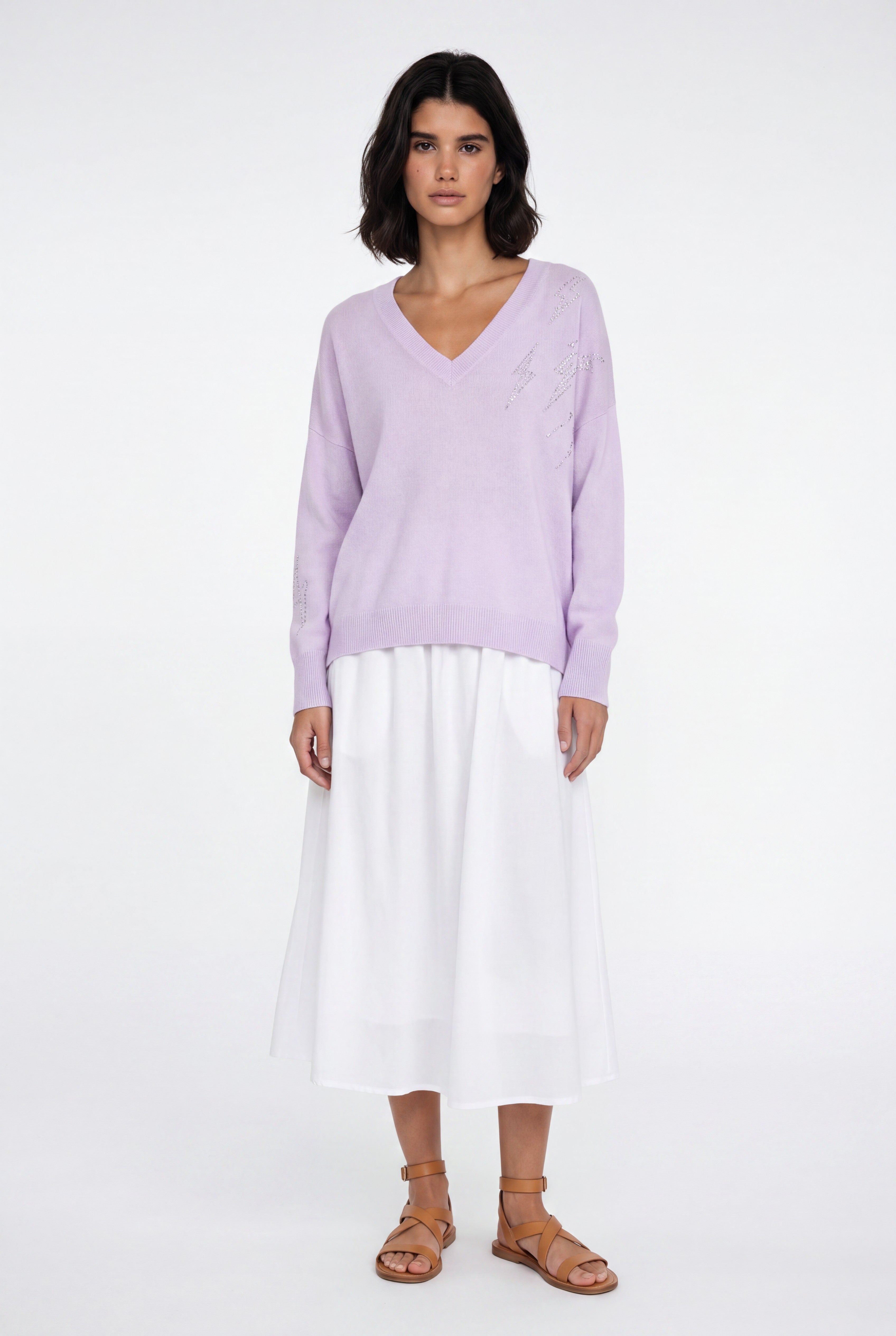 HAZEL HOT FIX BOLT V NECK