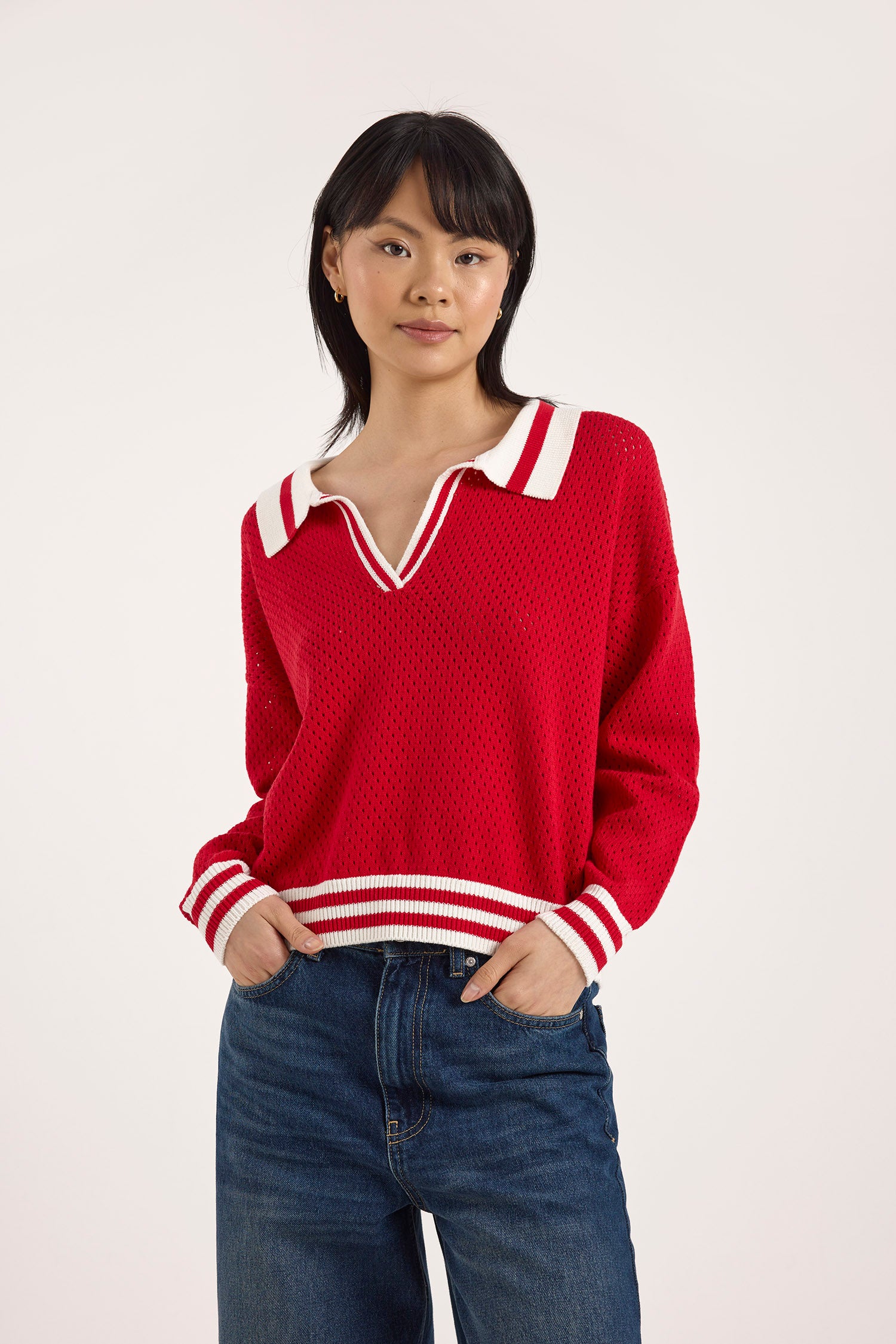 VANESSA STRIPE DETAIL POLO