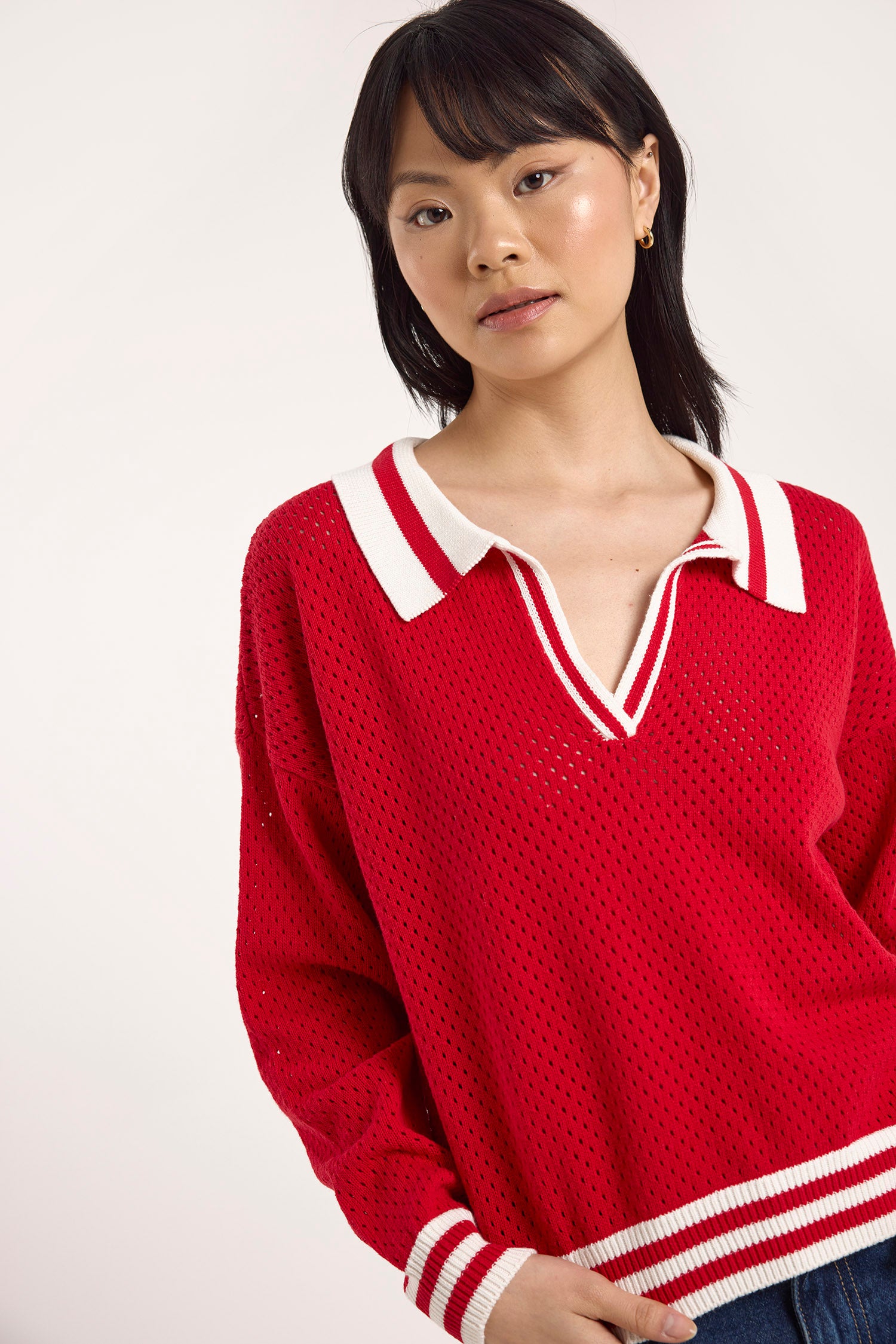 VANESSA STRIPE DETAIL POLO