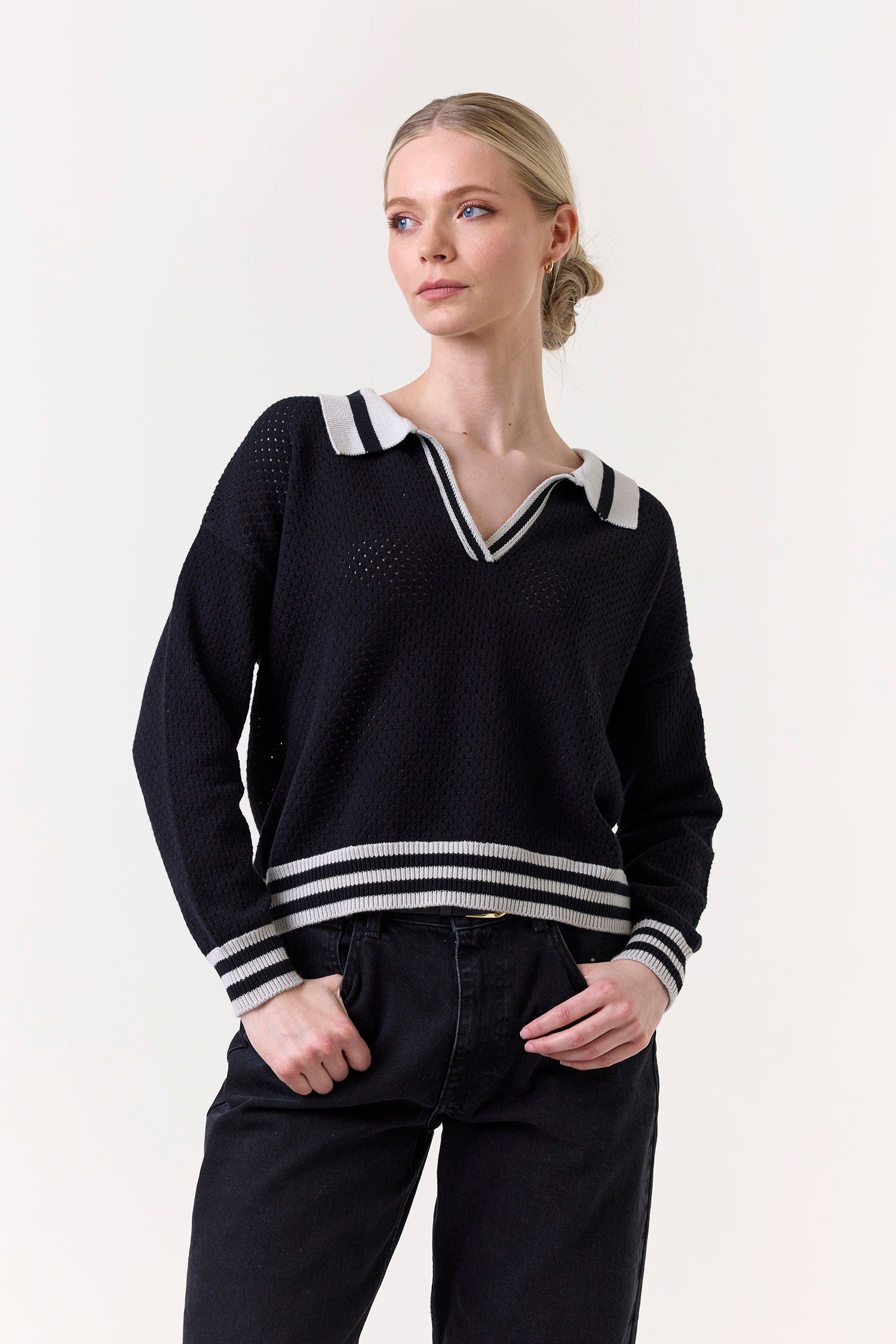 VANESSA STRIPE DETAIL POLO