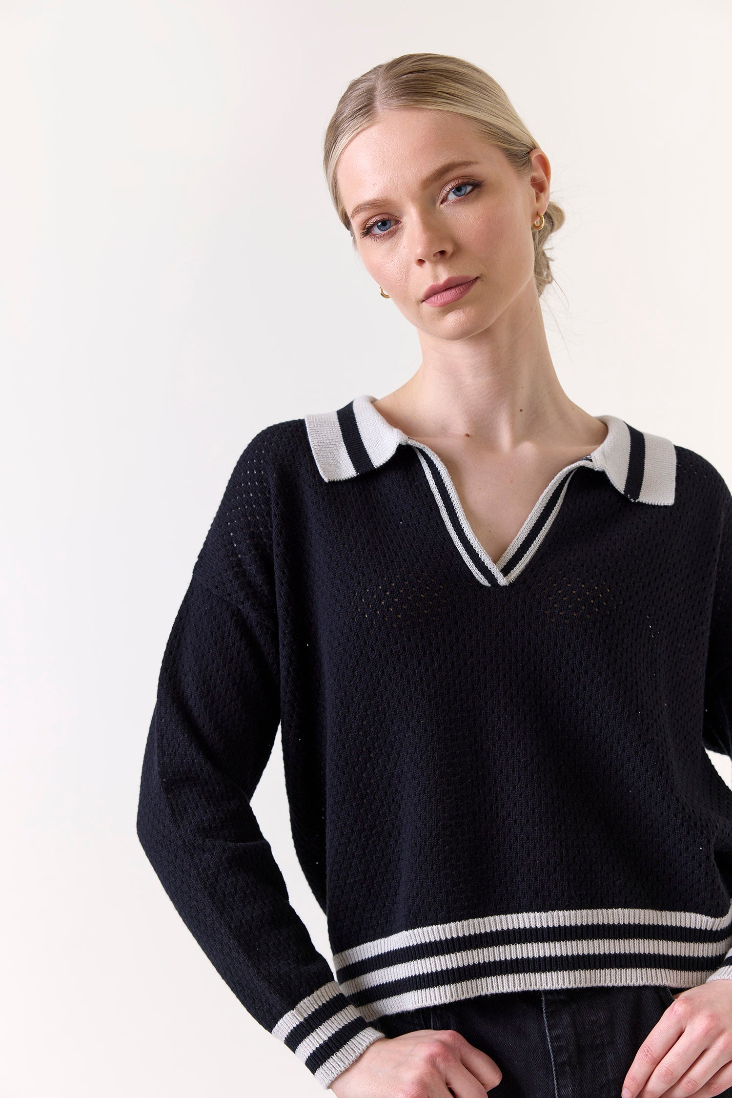 VANESSA STRIPE DETAIL POLO