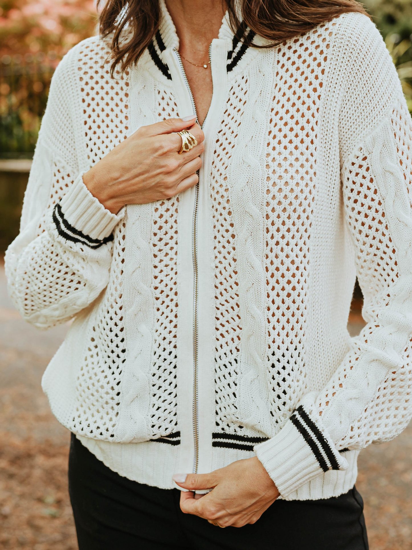 Open Cable Bomber Jacket