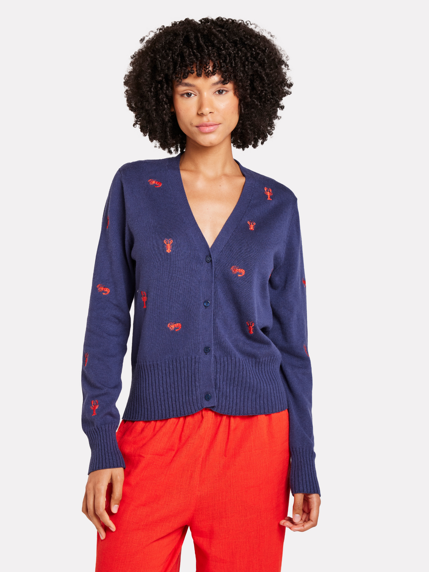Lobster Embroidery Cardigan