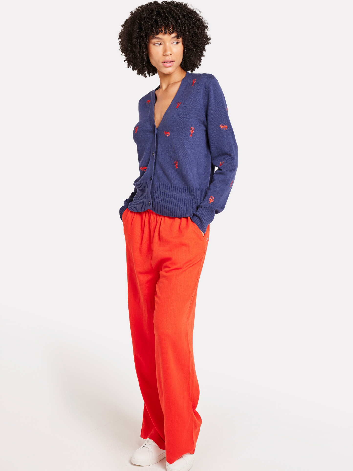 Lobster Embroidery Cardigan