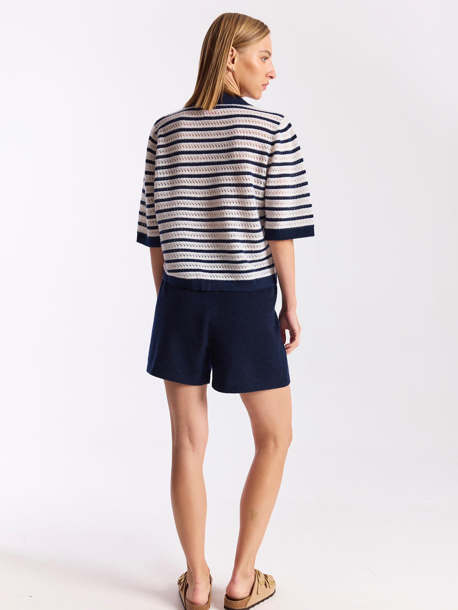 Suzie Stitch Cashmere Polo Tee