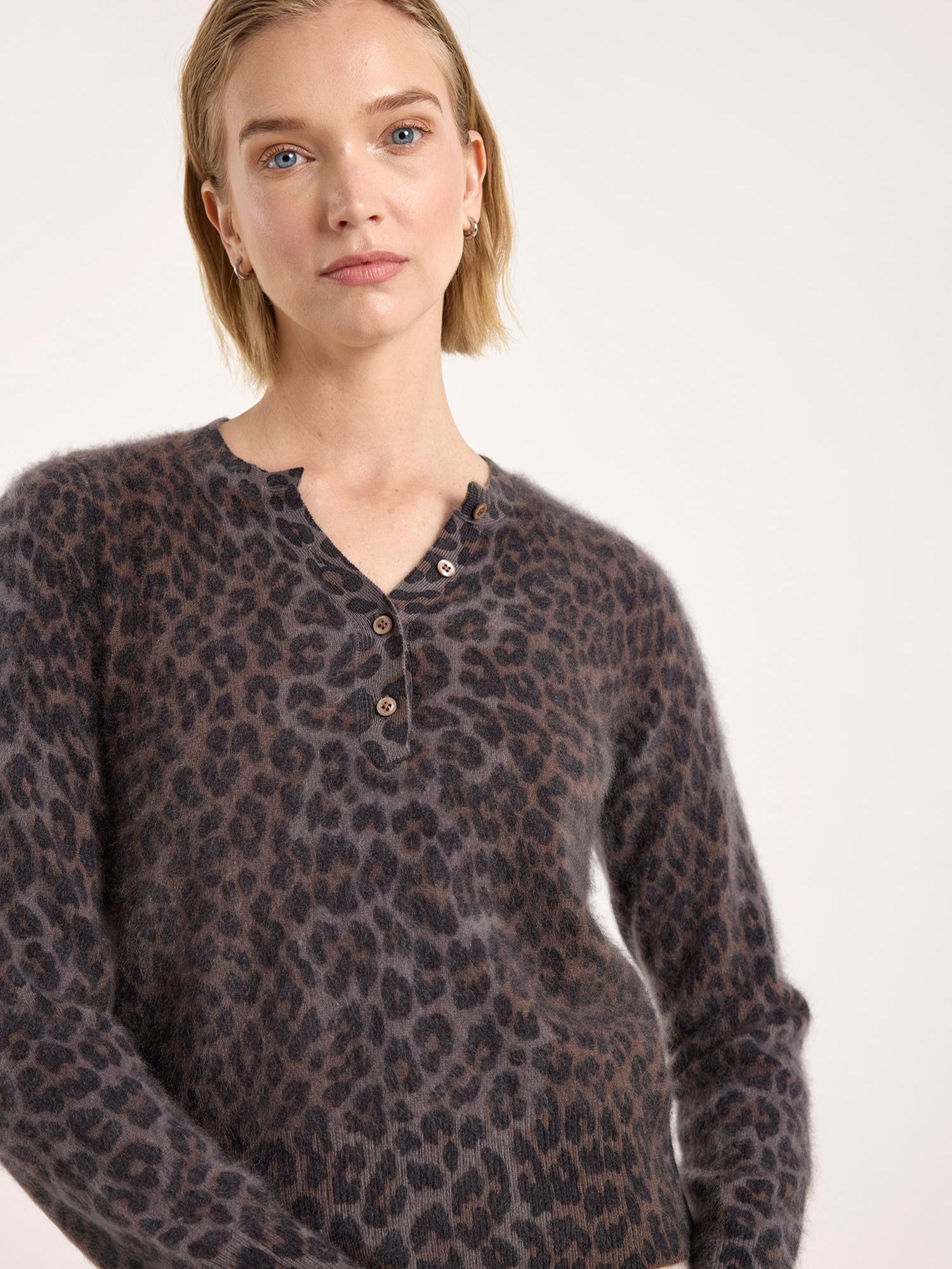Belle Brushed Leopard Cashmere Jumper