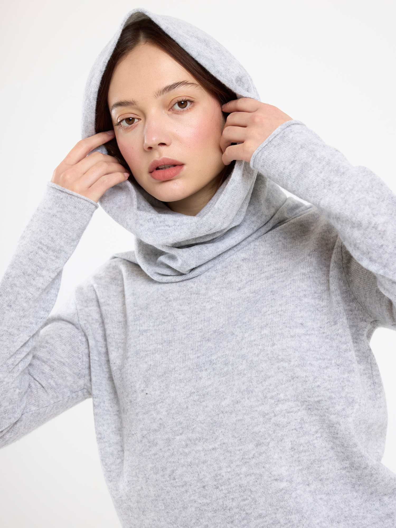 Hannah Hooded Cashmere Cowl Neck Jumper