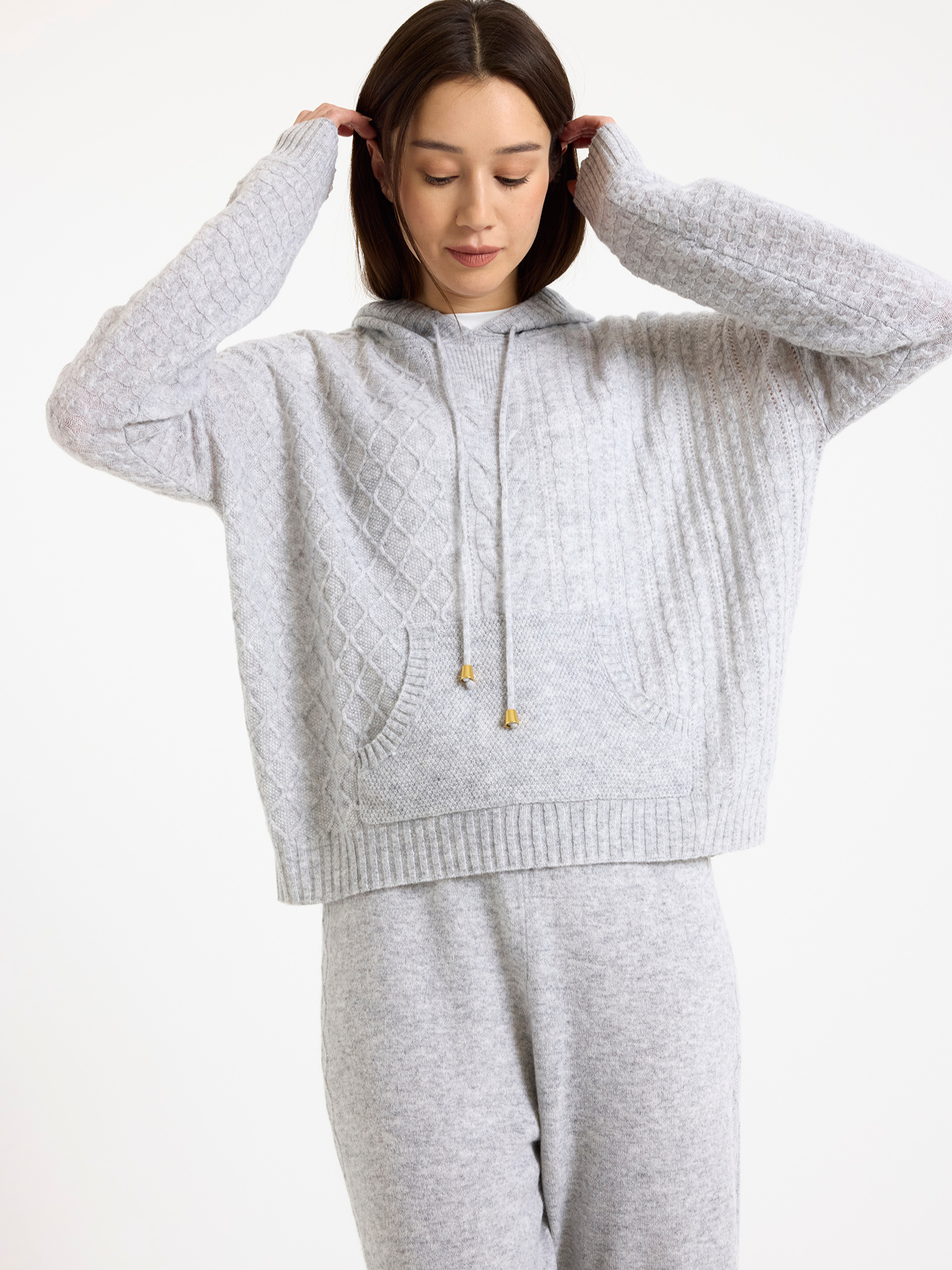Luxe Cable Cashmere Hoodie