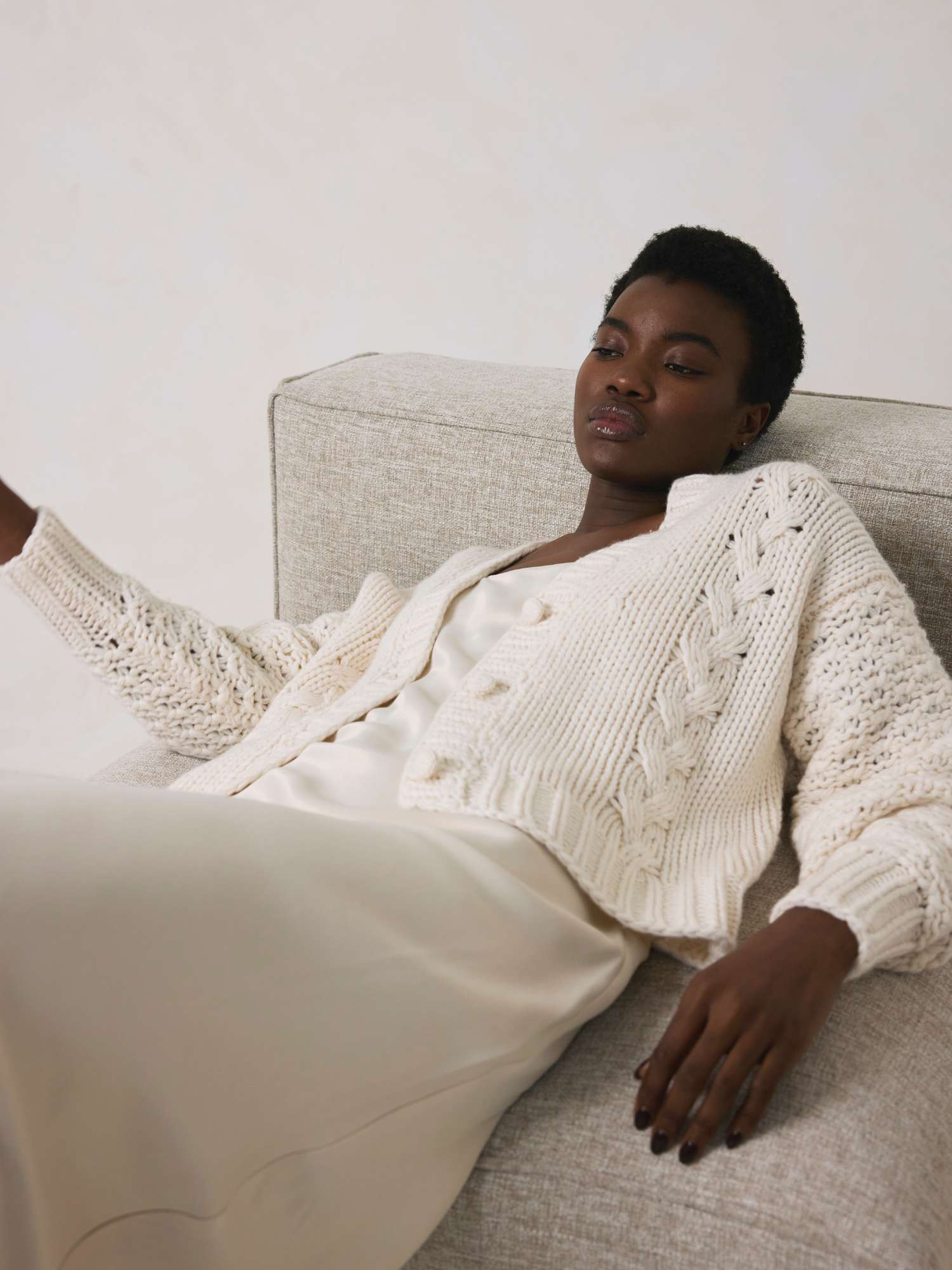 White Label Cable Cashmere Cardigan