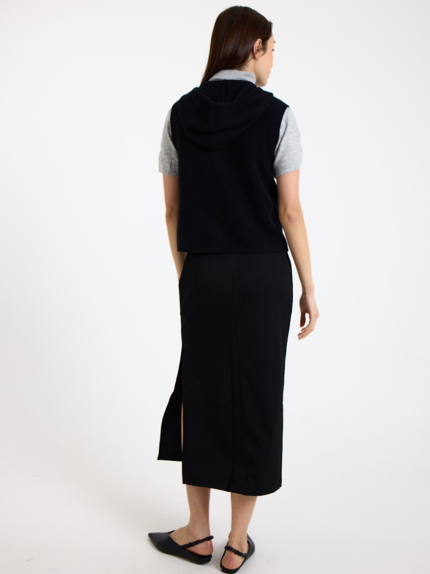 Emily Sleeveless Cashmere Hoodie