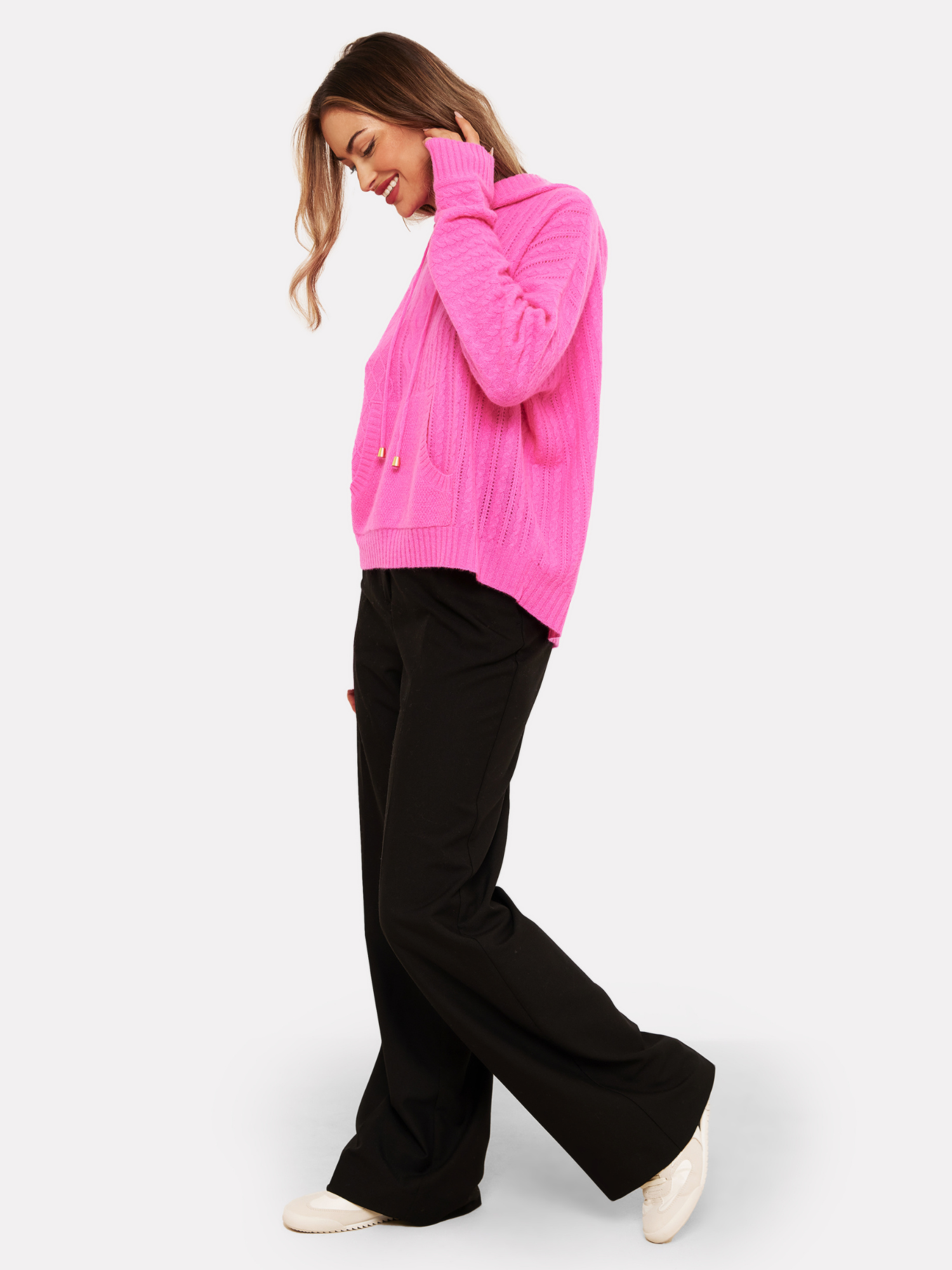 Luxe Cable Cashmere Hoodie