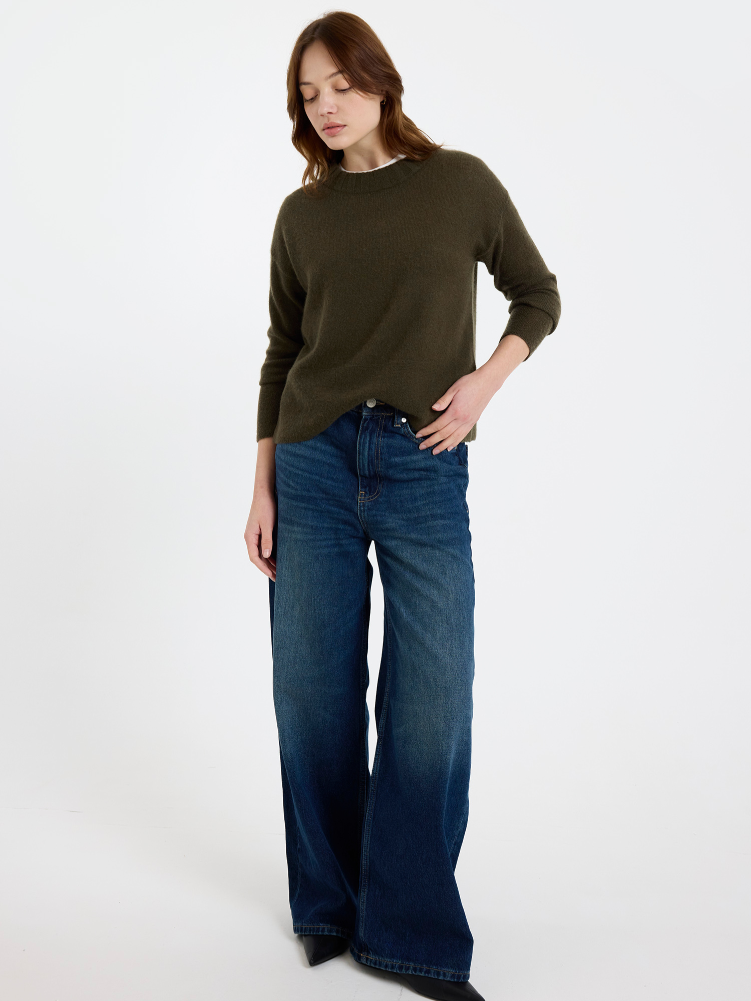 Pearl Cashmere Crew Neck Jumper
