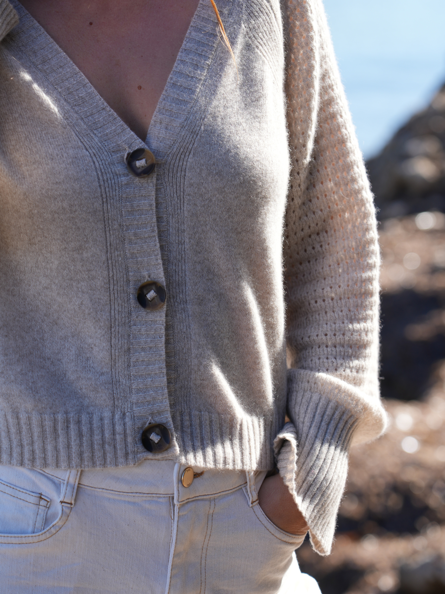 Natalie Deep V Cashmere Cardigan