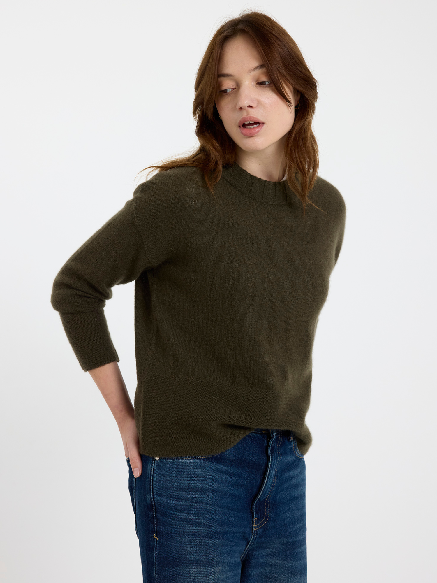 Pearl Cashmere Crew Neck Jumper
