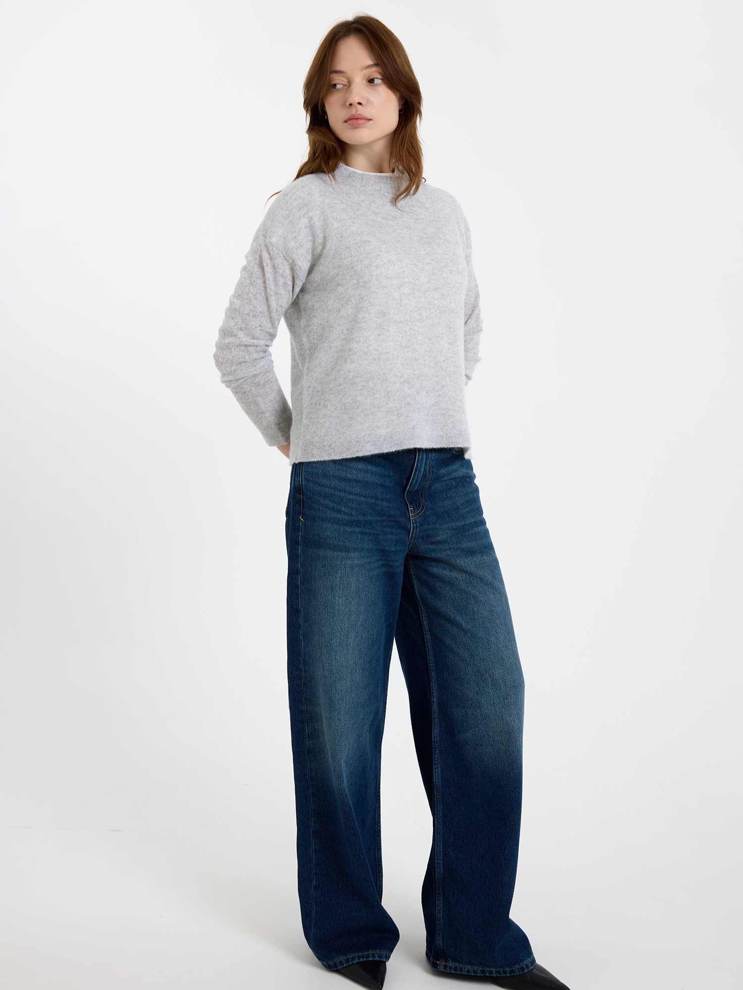 Pearl Cashmere Crew Neck Jumper