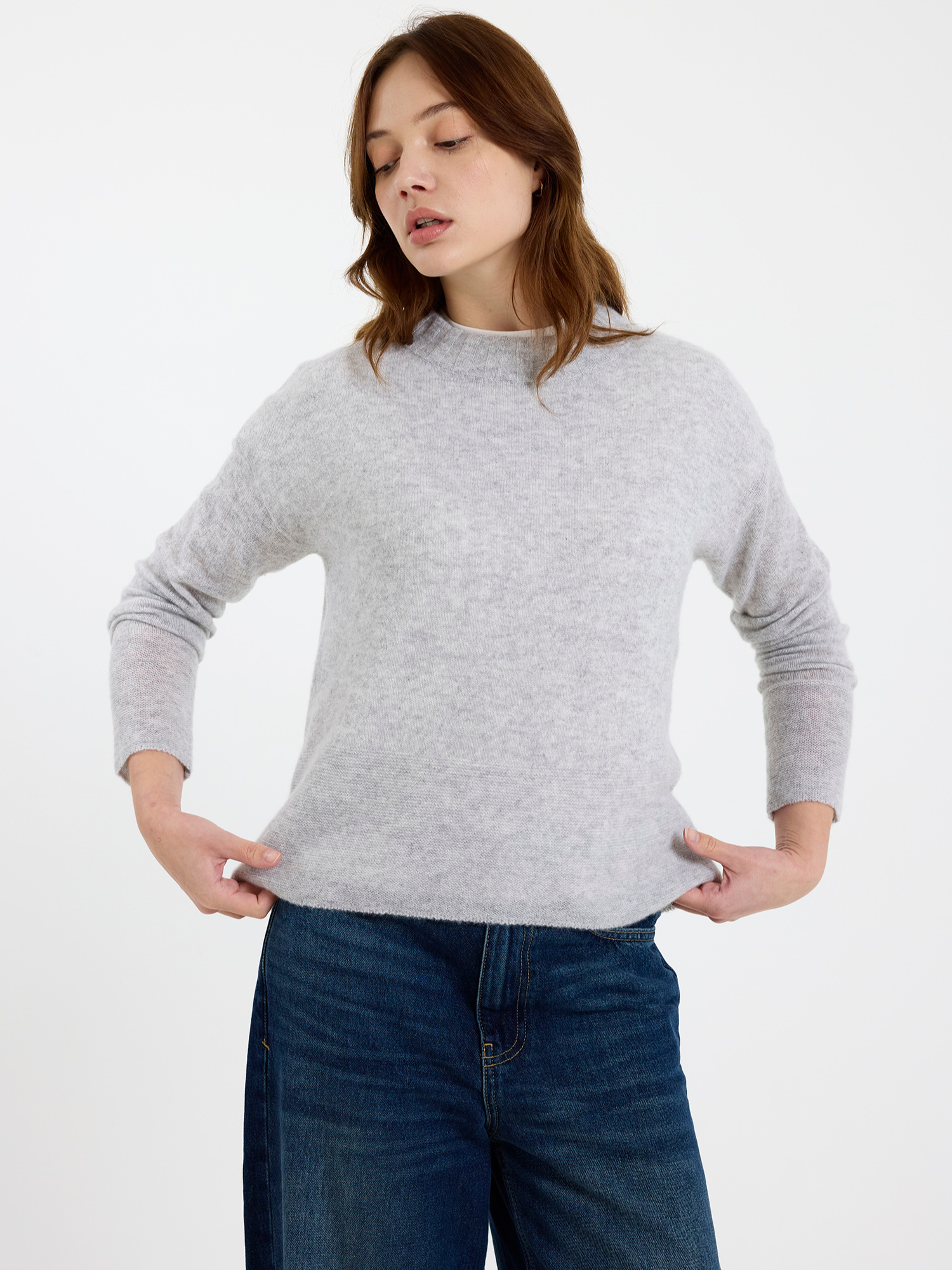 Pearl Cashmere Crew Neck Jumper