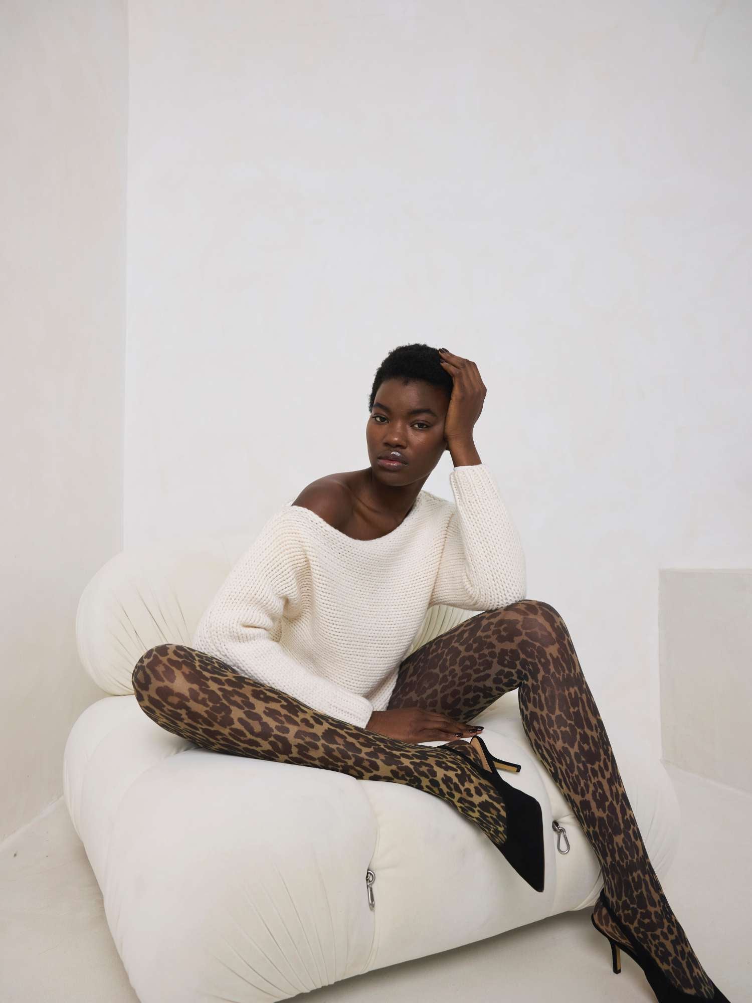 White Label Slash Neck Cashmere Jumper