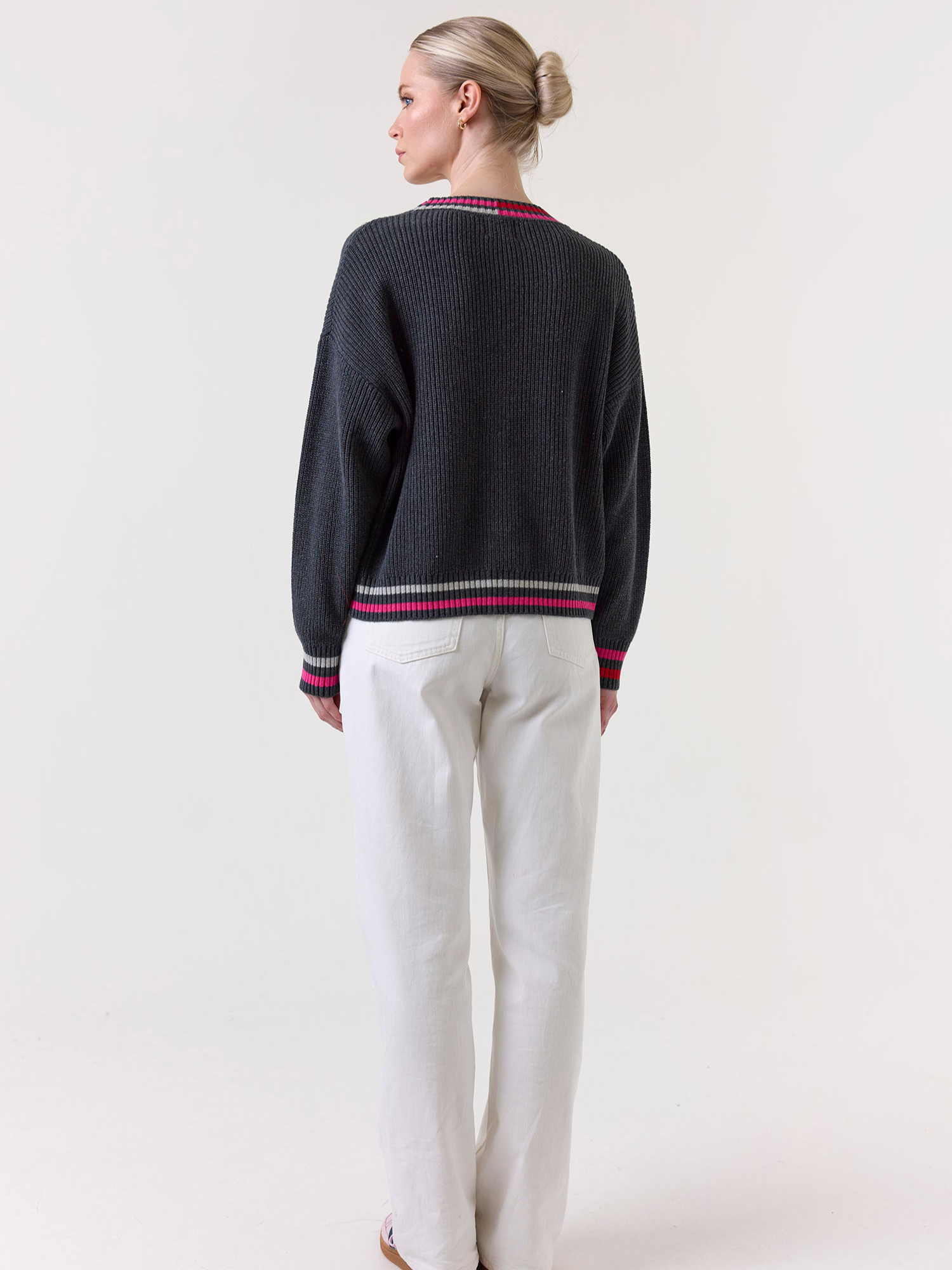 Vivienne Stripe Trim Cardigan