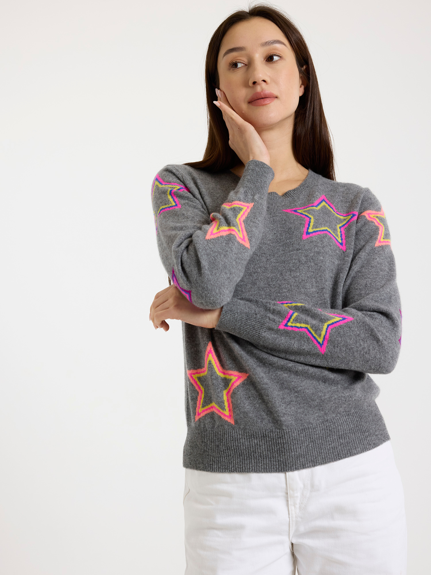Pop Star Cashmere Crew Neck Jumper