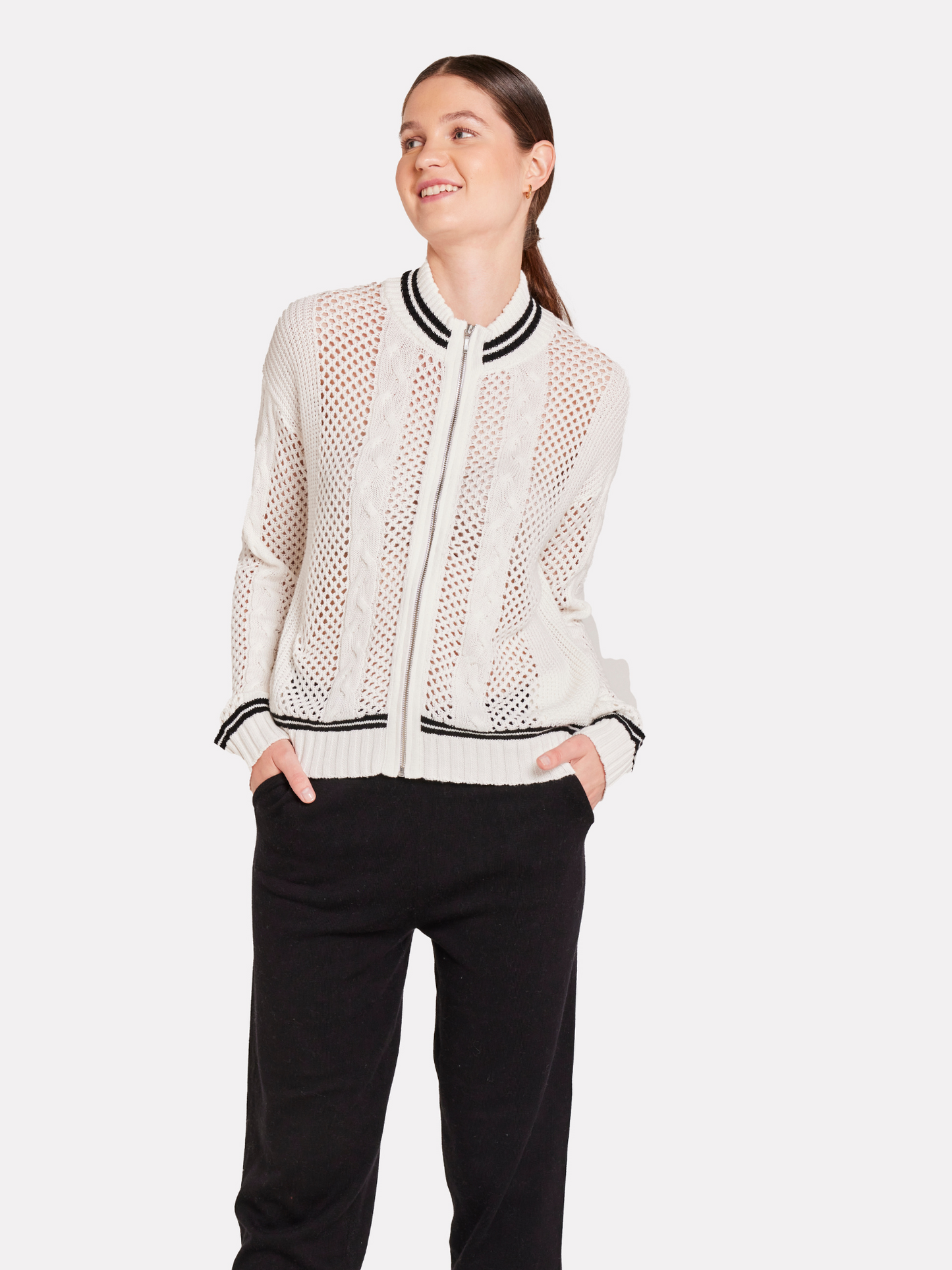 Open Cable Bomber Jacket