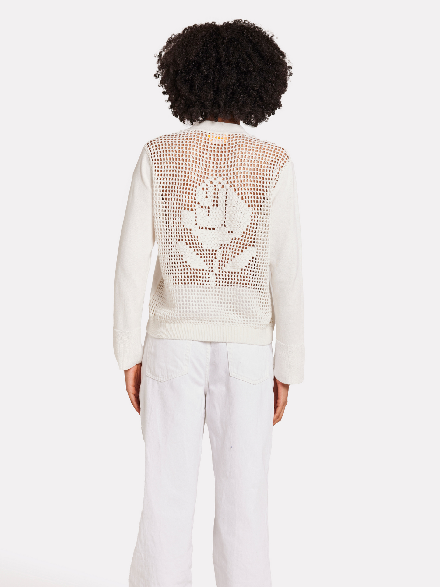 Floral Pointelle Back Cardigan