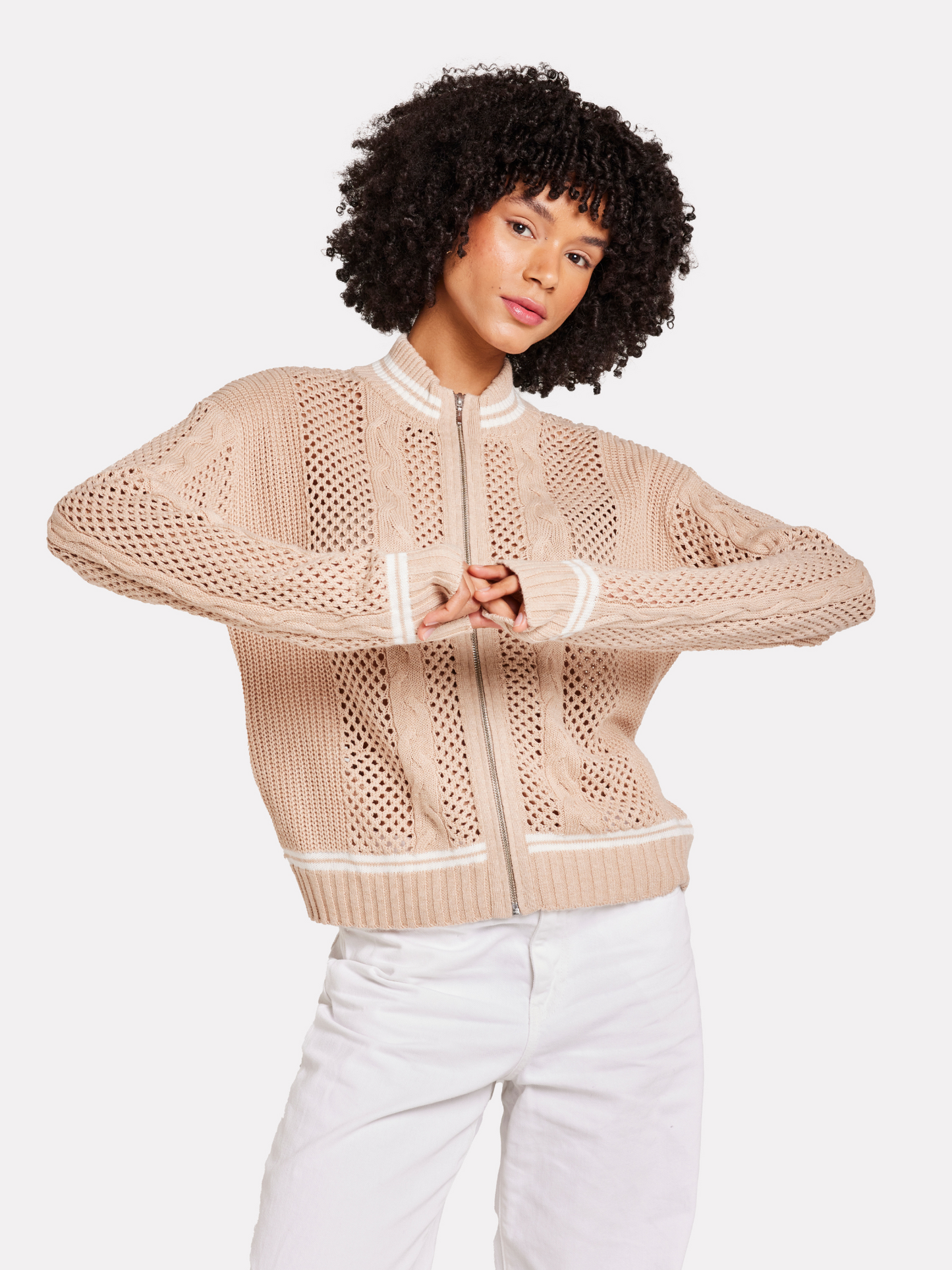 Open Cable Bomber Jacket