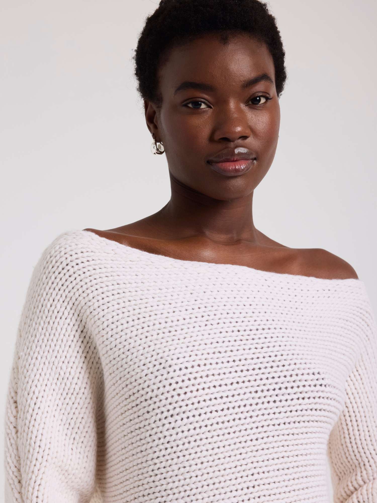 White Label Slash Neck Cashmere Jumper