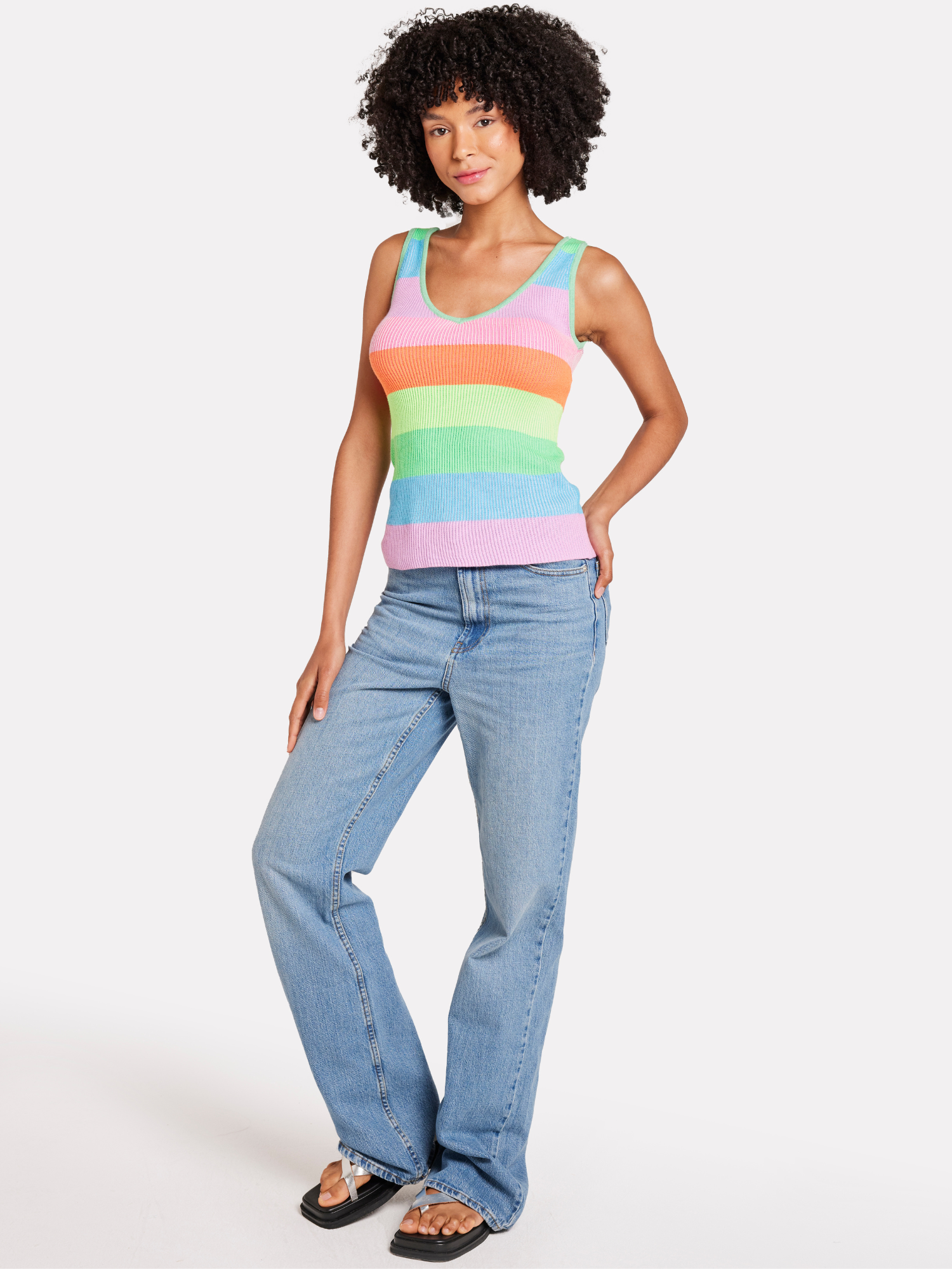 Stripe Plaited Vest
