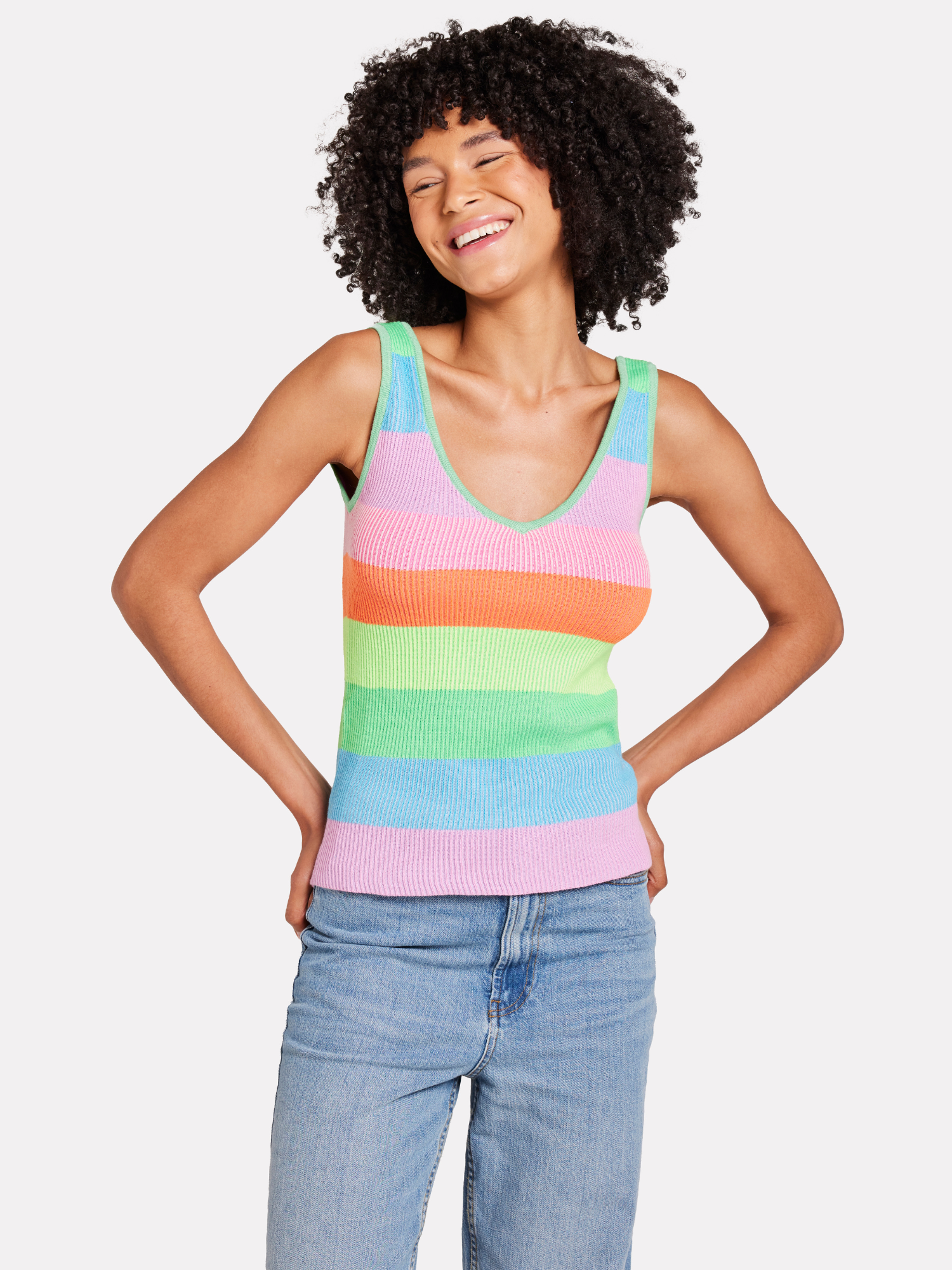 Stripe Plaited Vest