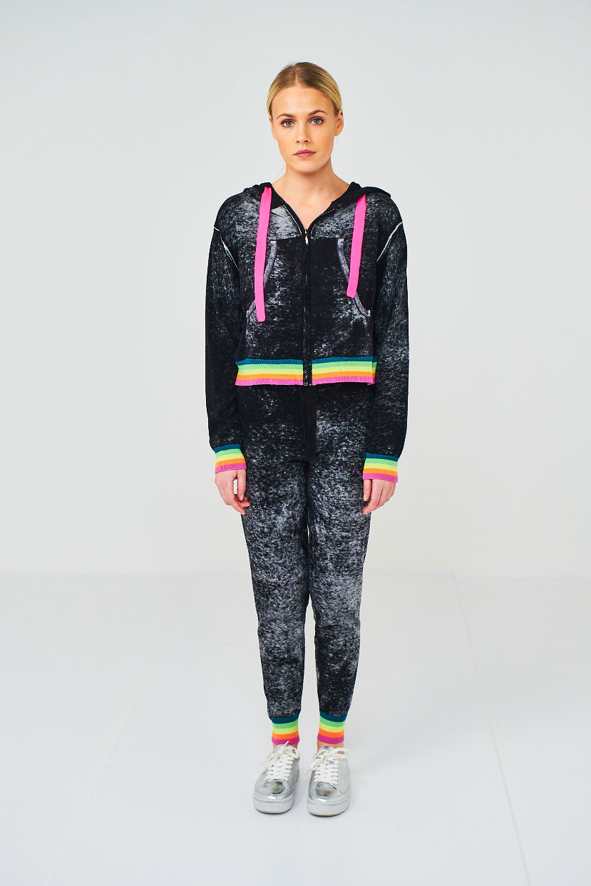 RAINBOW INK ZIP HOODIE