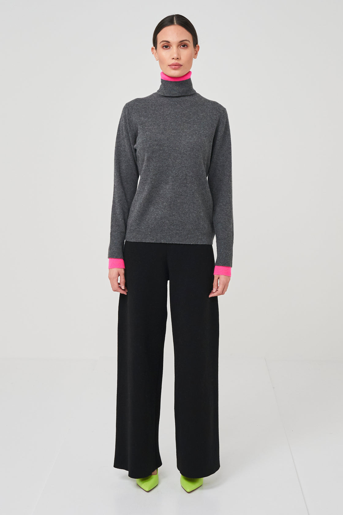 Contrast Roll Neck Jumper