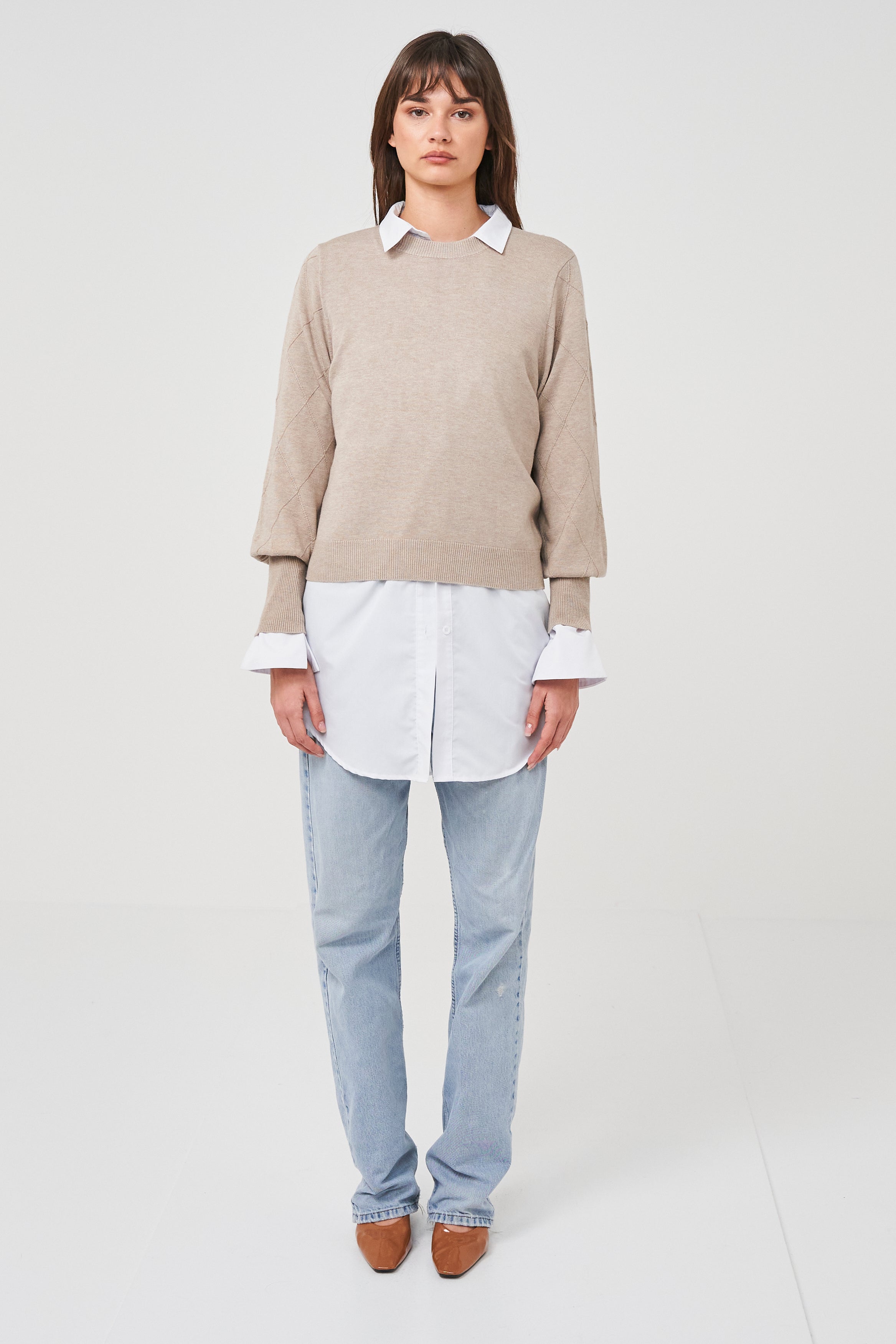 Argyle Exposed Seam Jumper