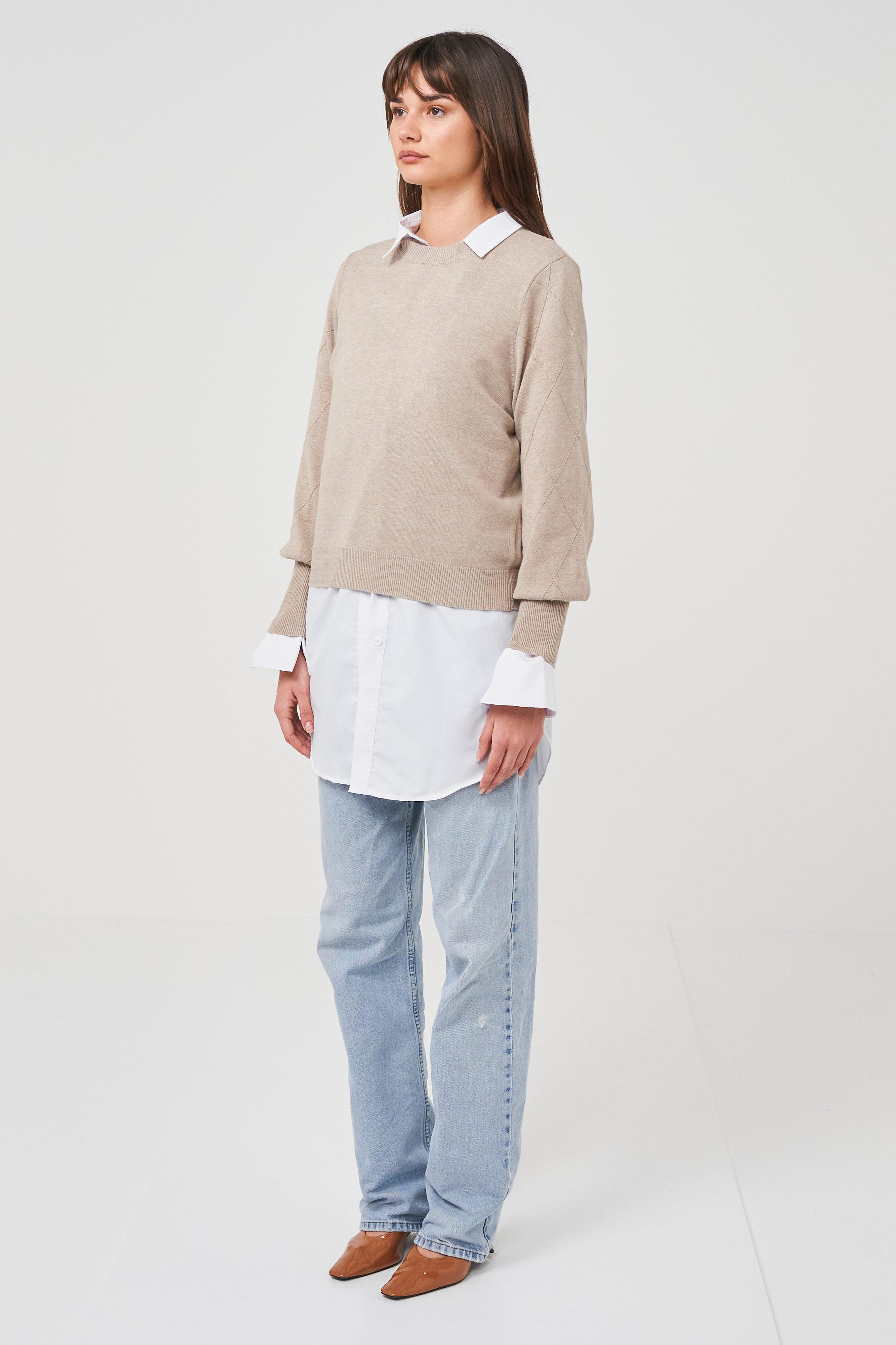 Argyle Exposed Seam Jumper