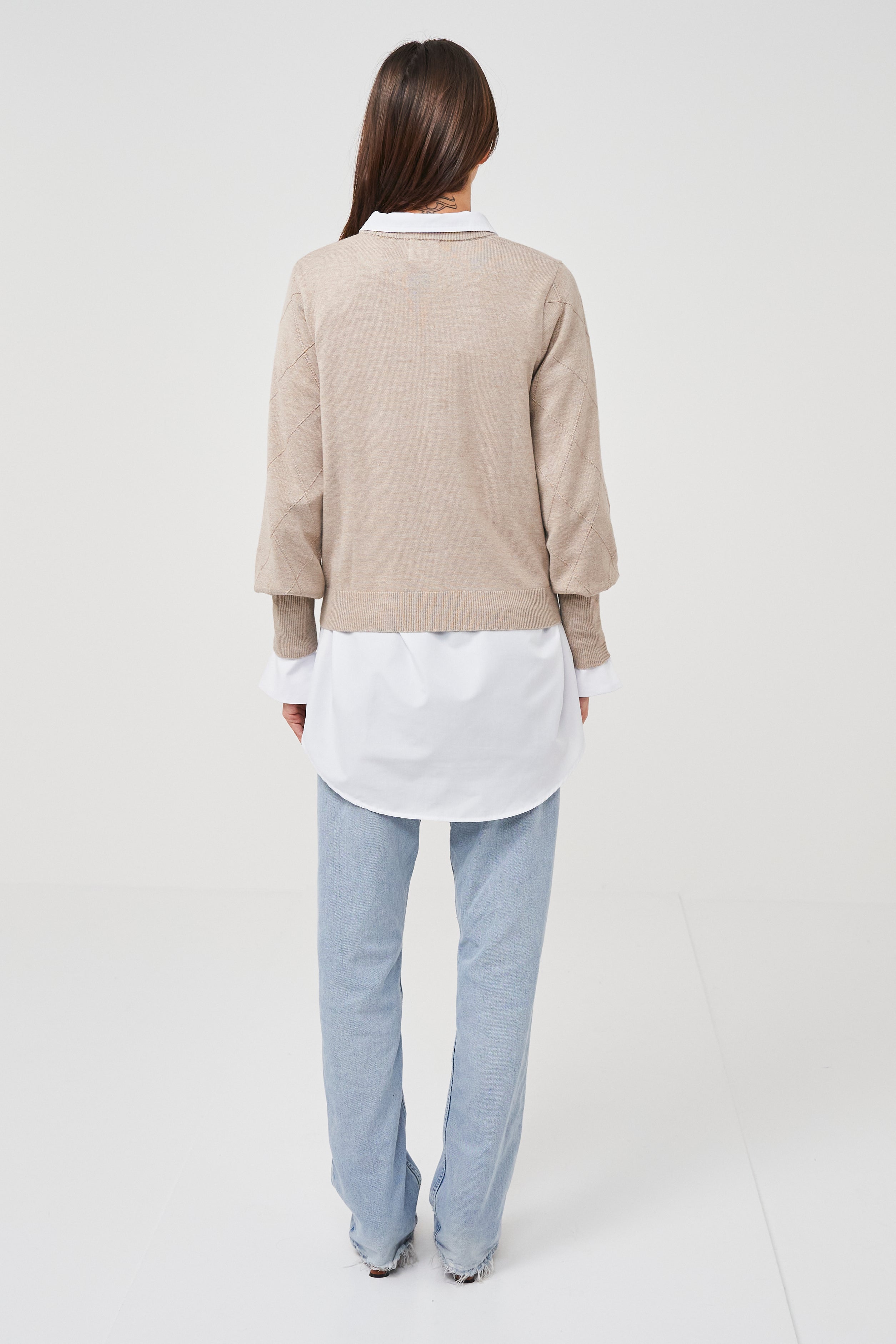Argyle Exposed Seam Jumper