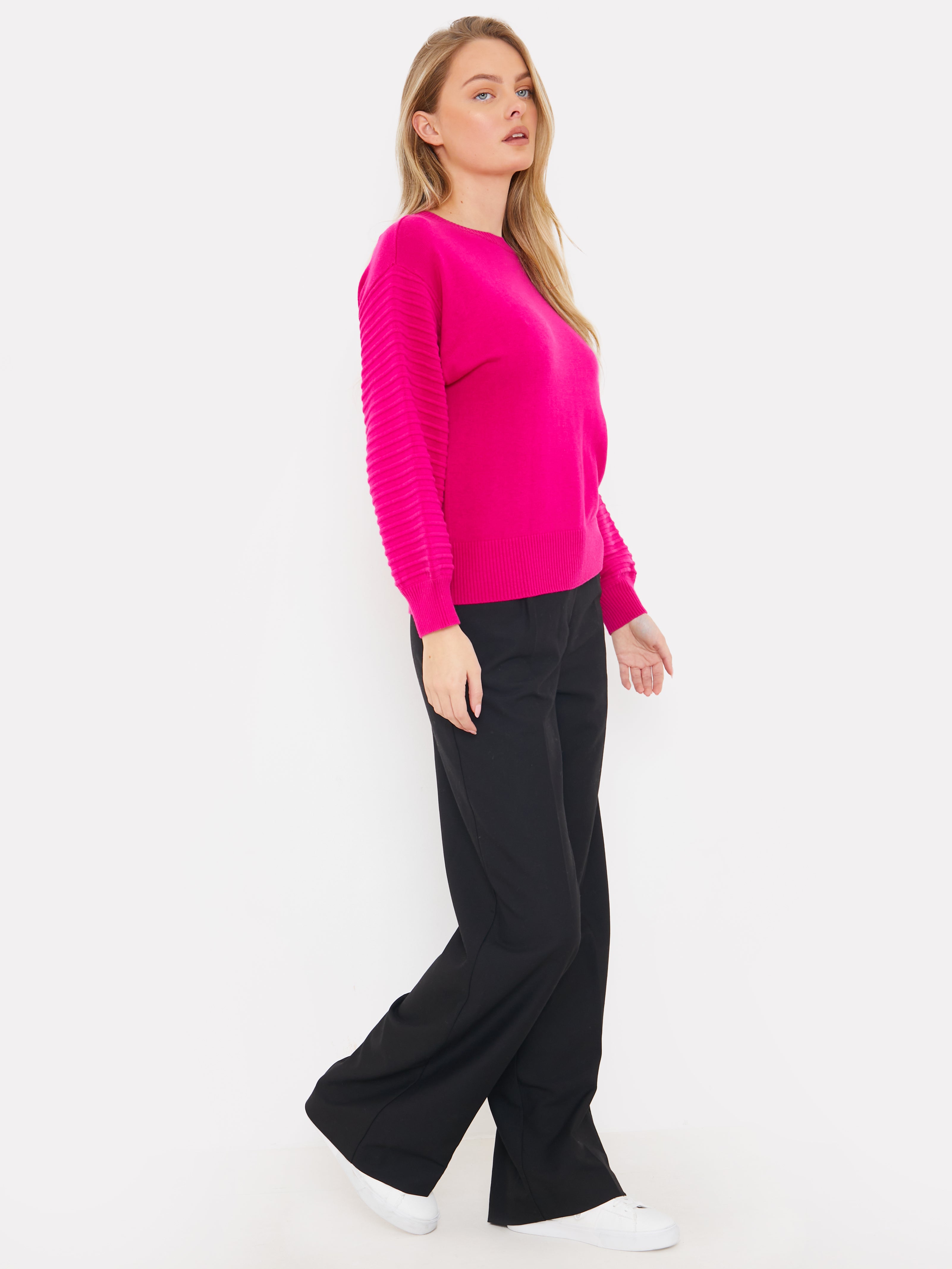 Textured Balloon Sleeve Jumper