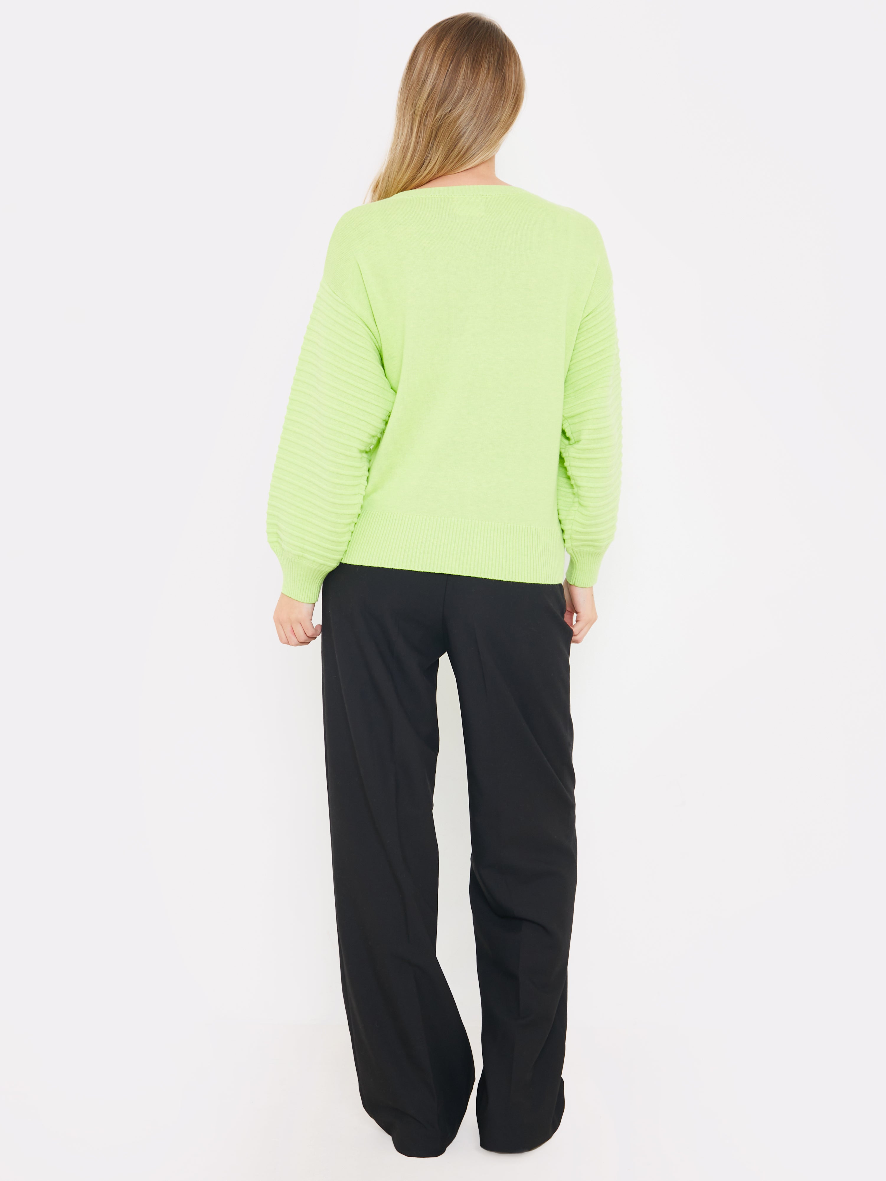 Textured Balloon Sleeve Jumper