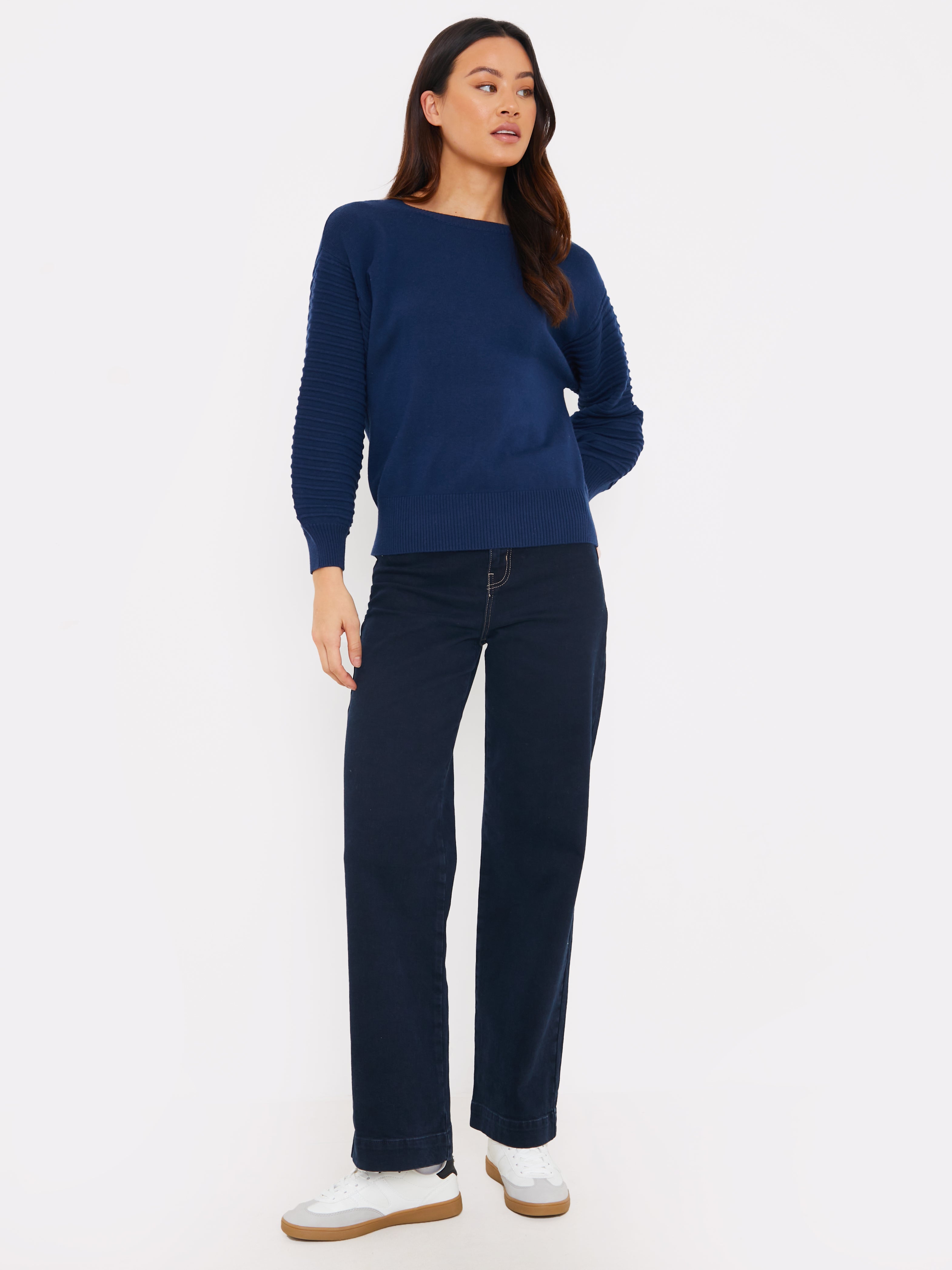 Textured Balloon Sleeve Jumper