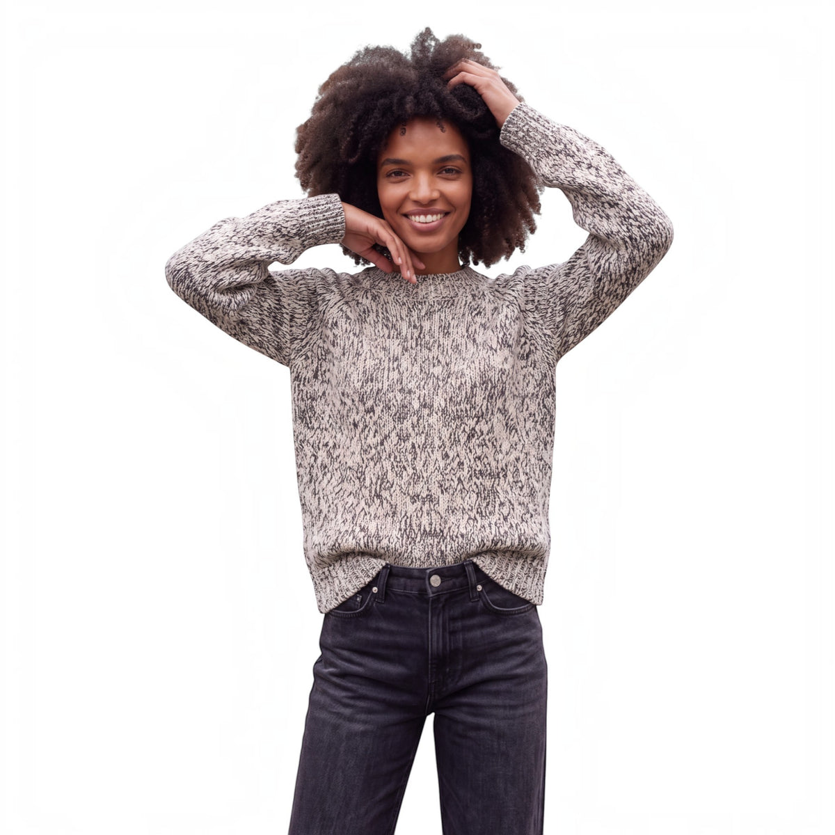 CHUNKY TWIST RAGLAN CREW