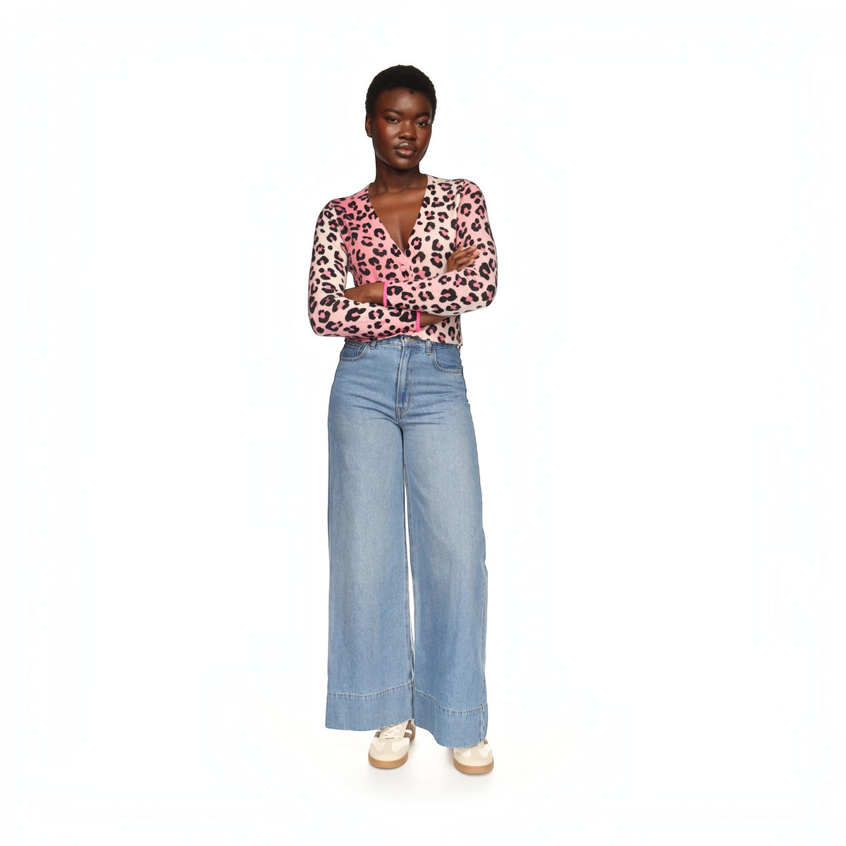 LAUREN LEOPARD CROPPED CARDI