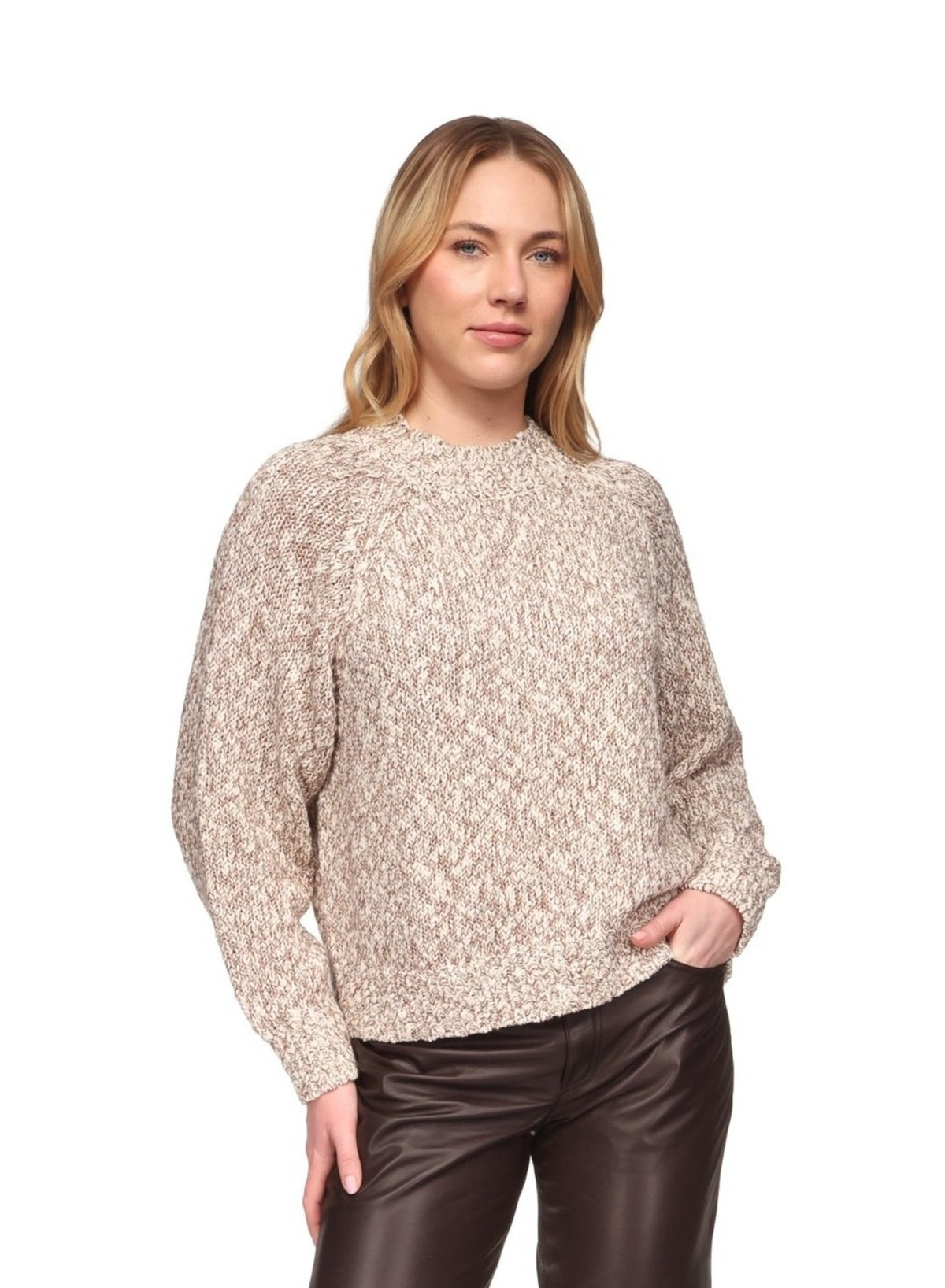CHUNKY TWIST RAGLAN CREW