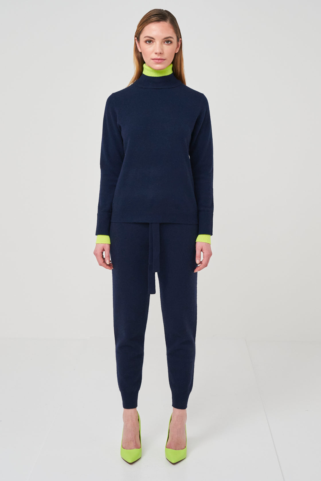 Contrast Roll Neck Jumper