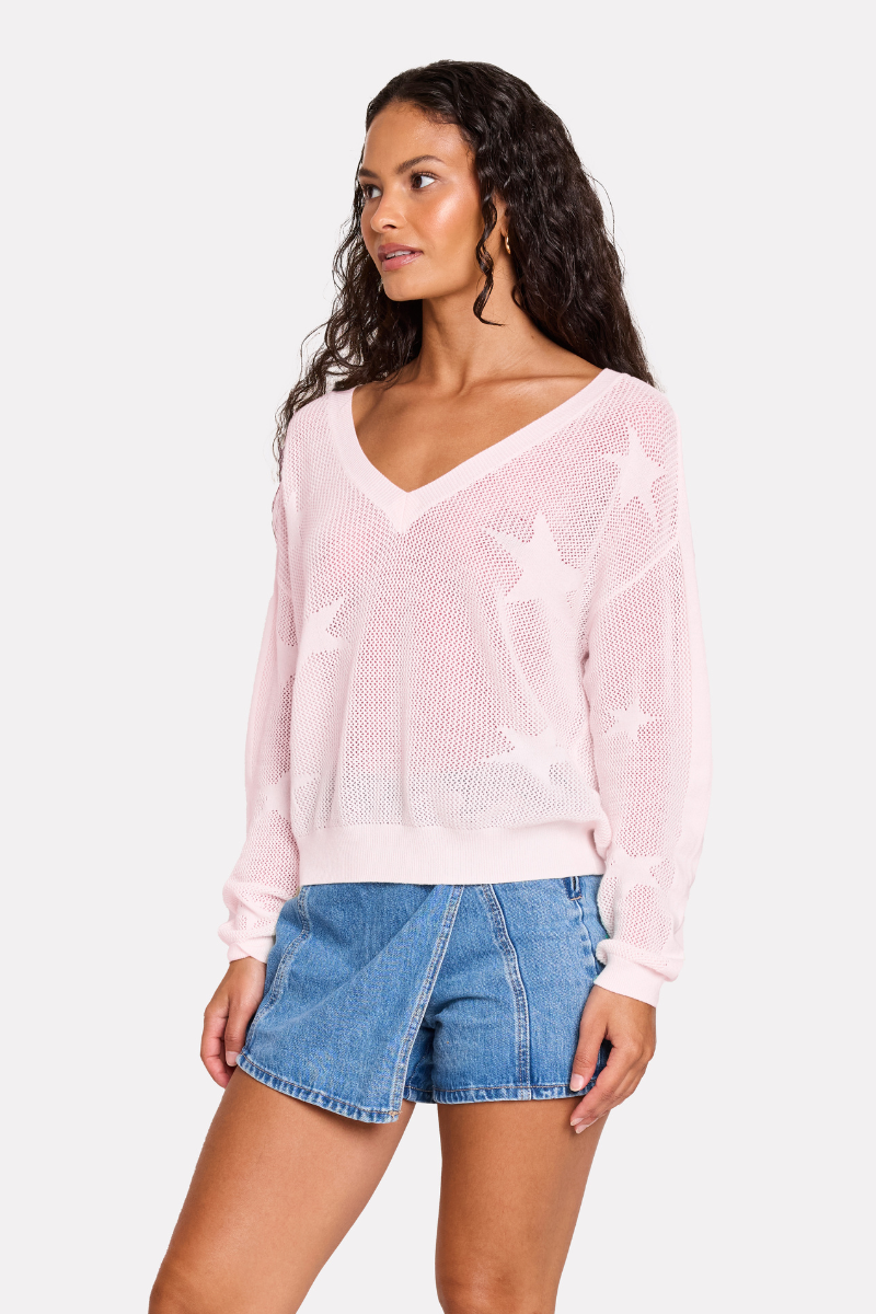 POINTELLE STAR V NECK