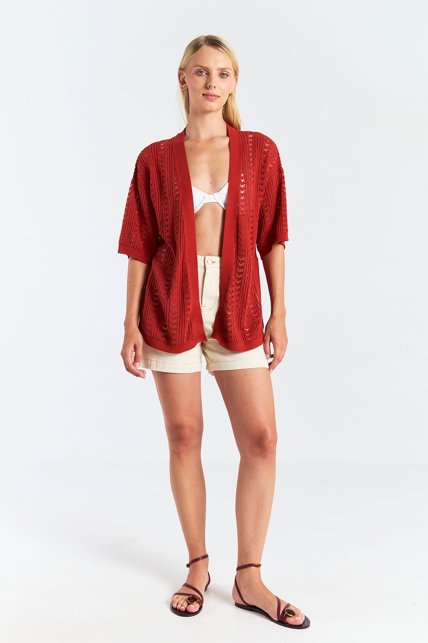 OPEN STITCH KIMONO