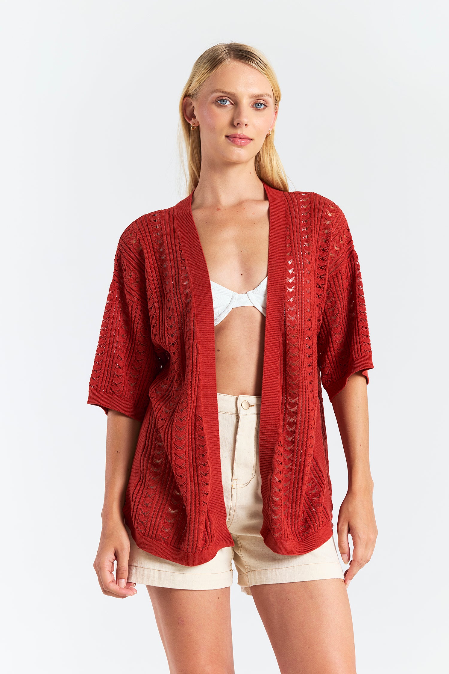 OPEN STITCH KIMONO