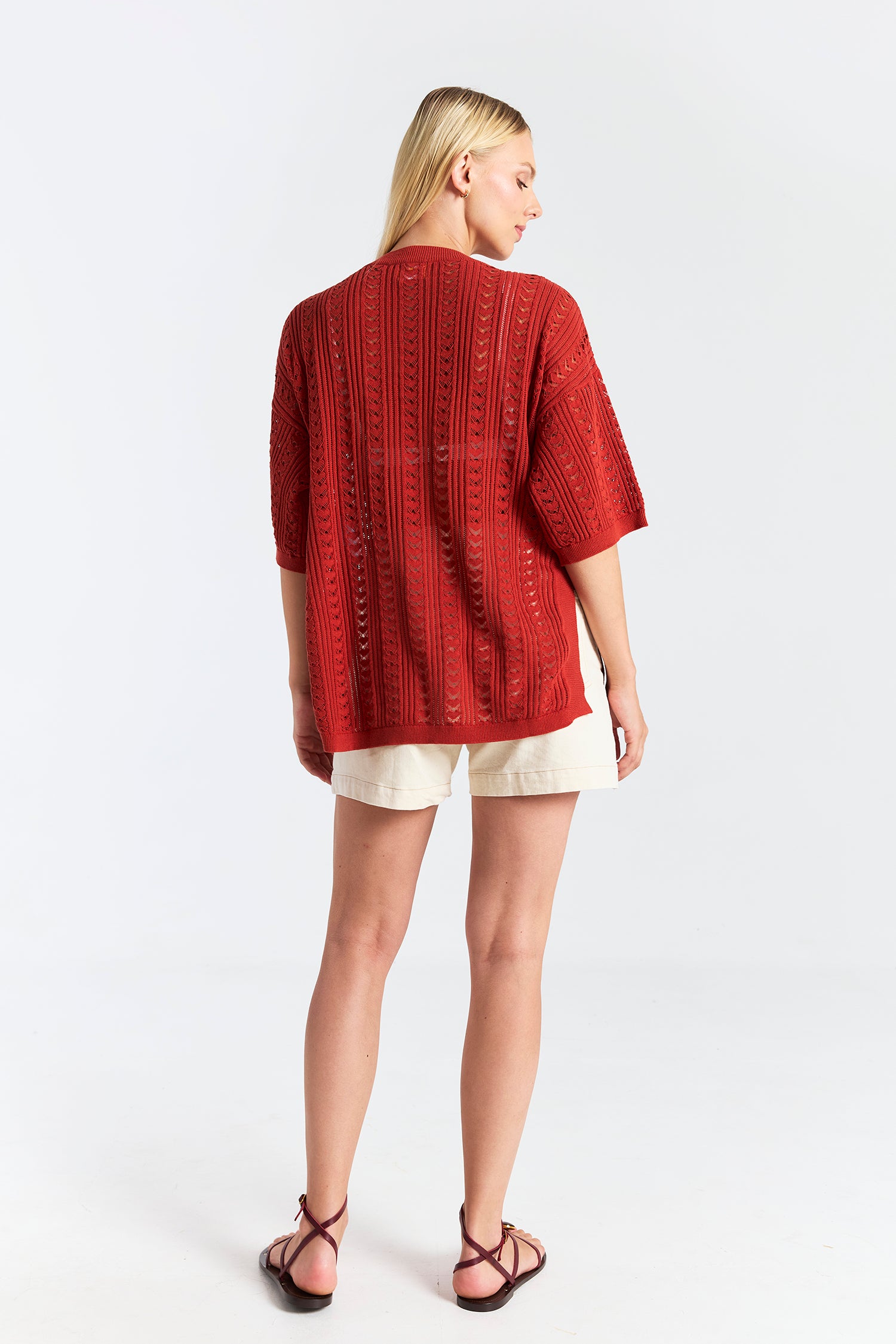 OPEN STITCH KIMONO