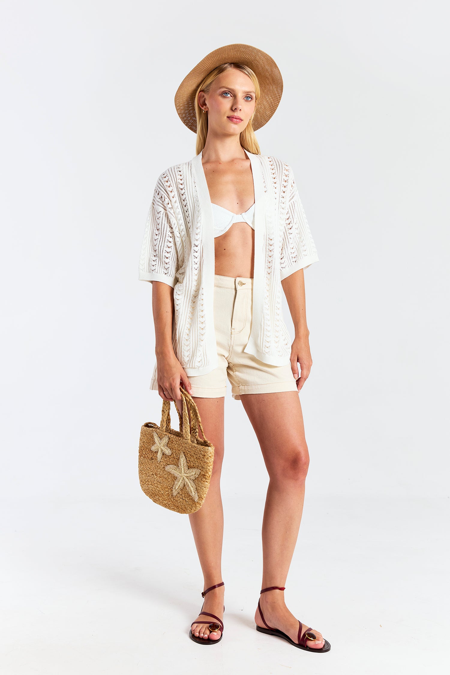 OPEN STITCH KIMONO