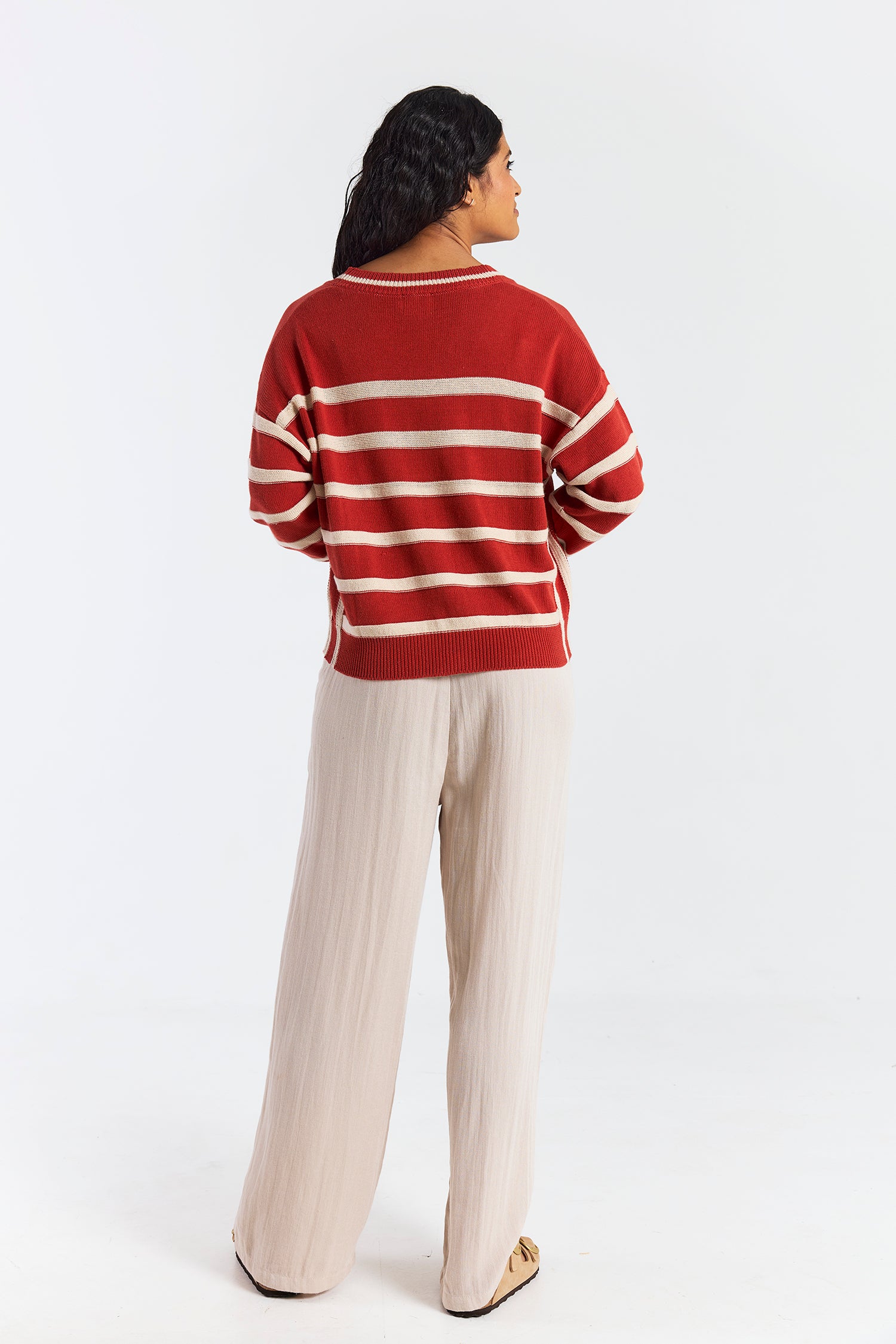 REVERSE STRIPE CARDIGAN