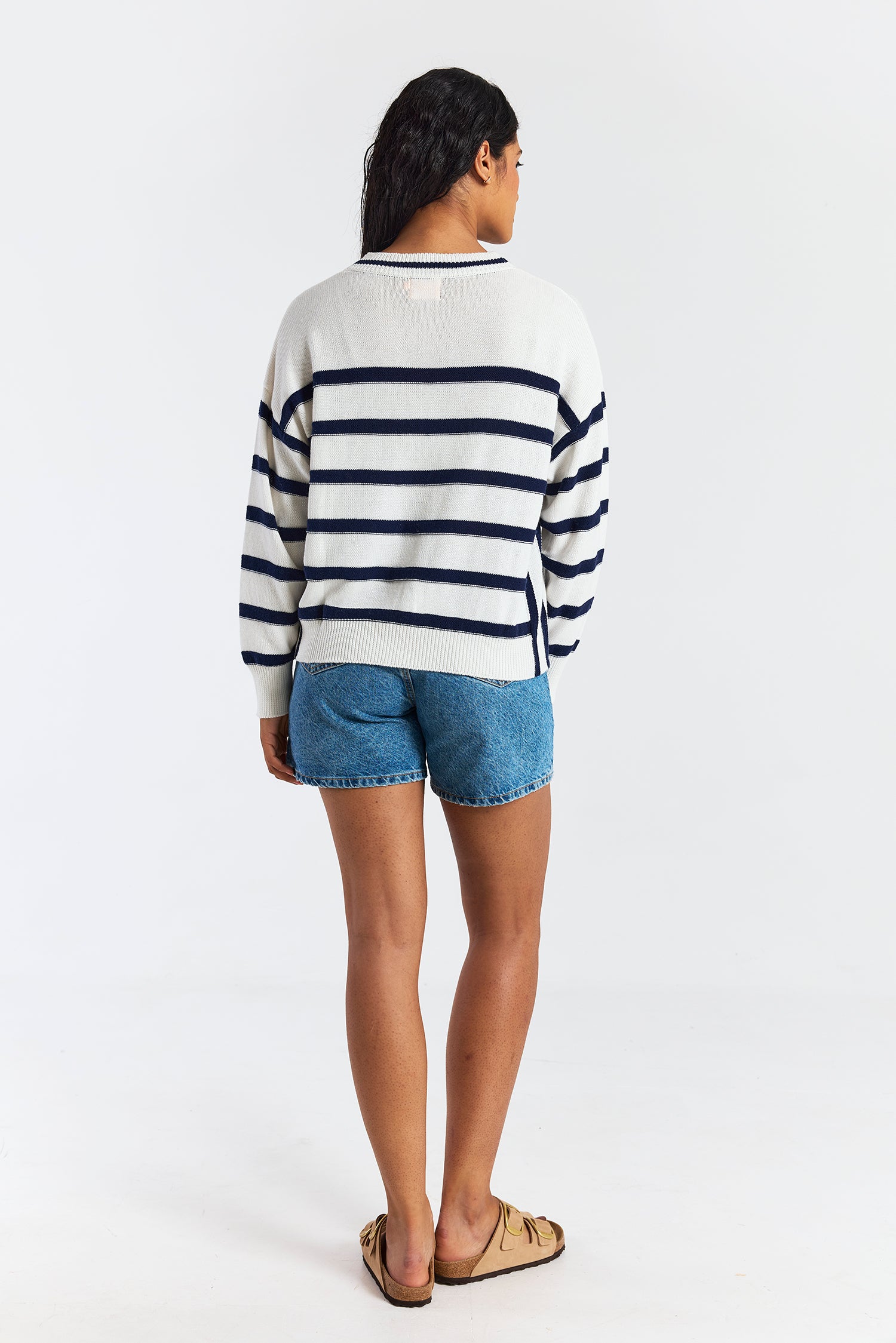 REVERSE STRIPE CARDIGAN