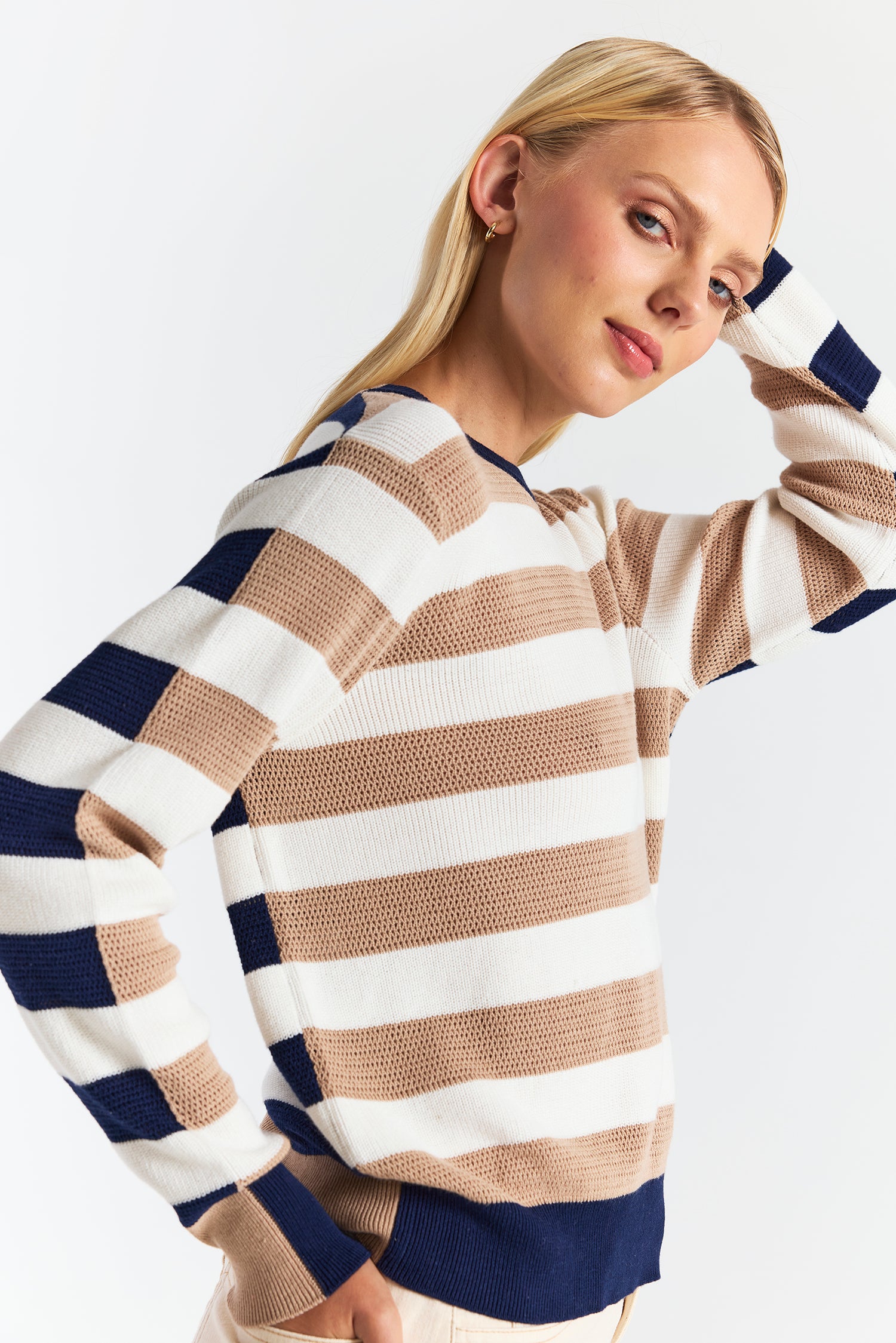 MESH STRIPE CREW