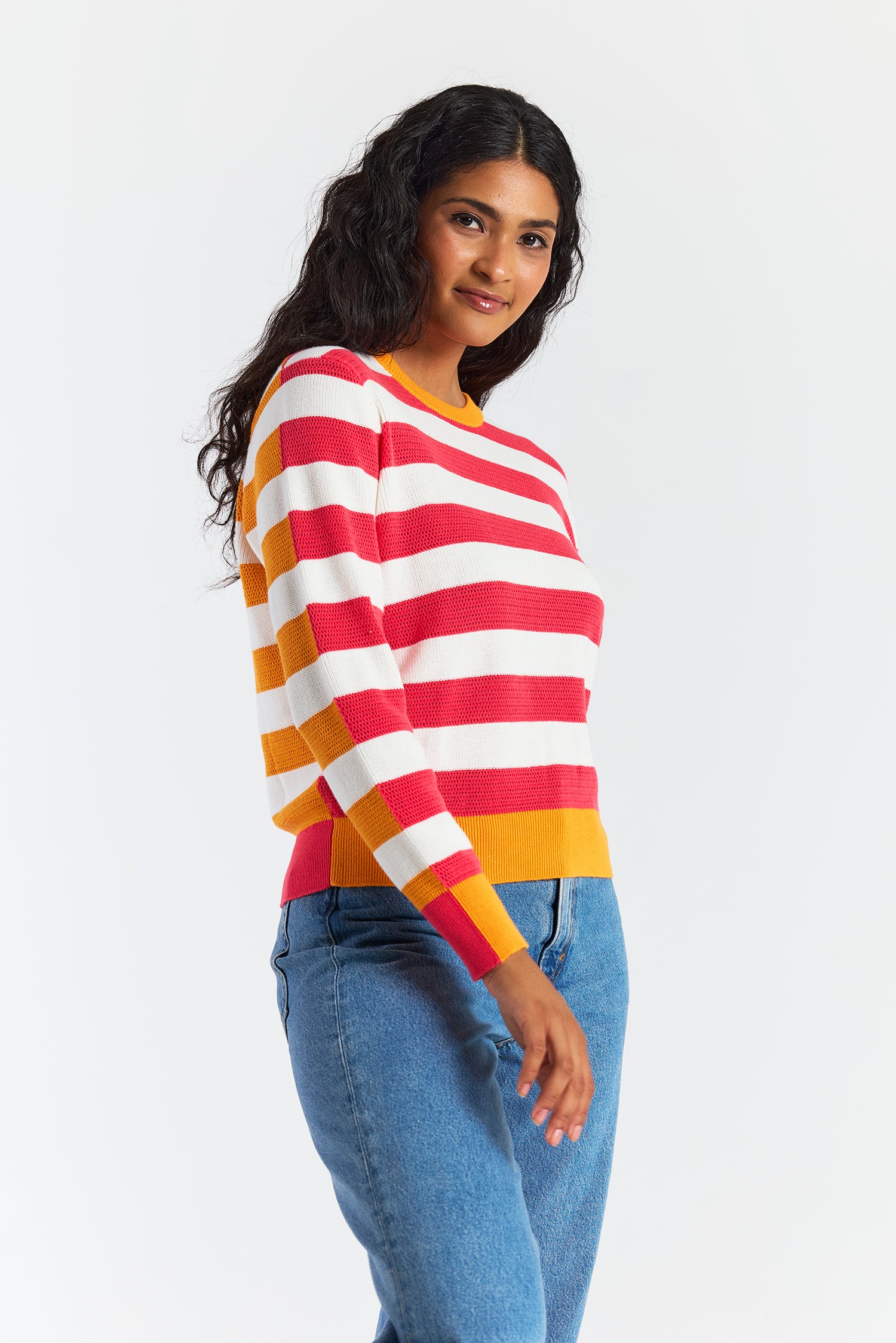 MESH STRIPE CREW